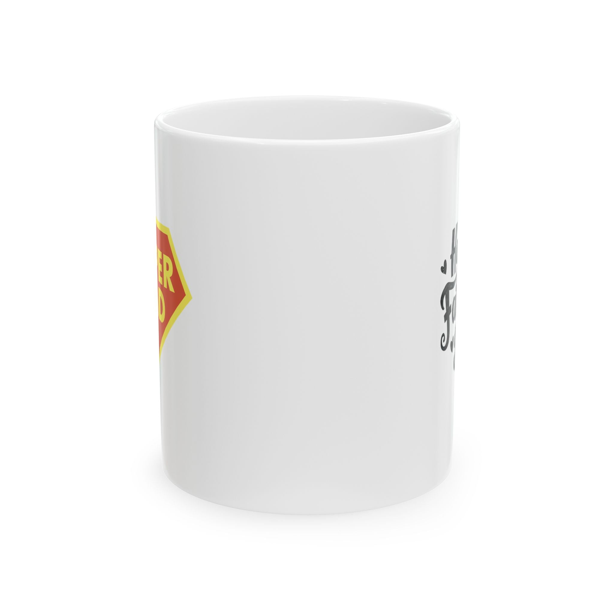 Ceramic Mug — "Super Dad" Coffee Cup with Heart Accents (11oz, 15oz)
