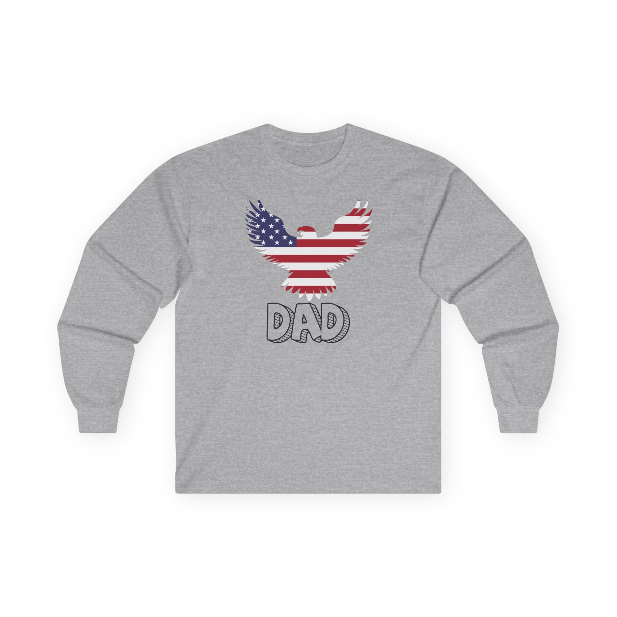 Patriotic Eagle Dad Long Sleeve Tee
