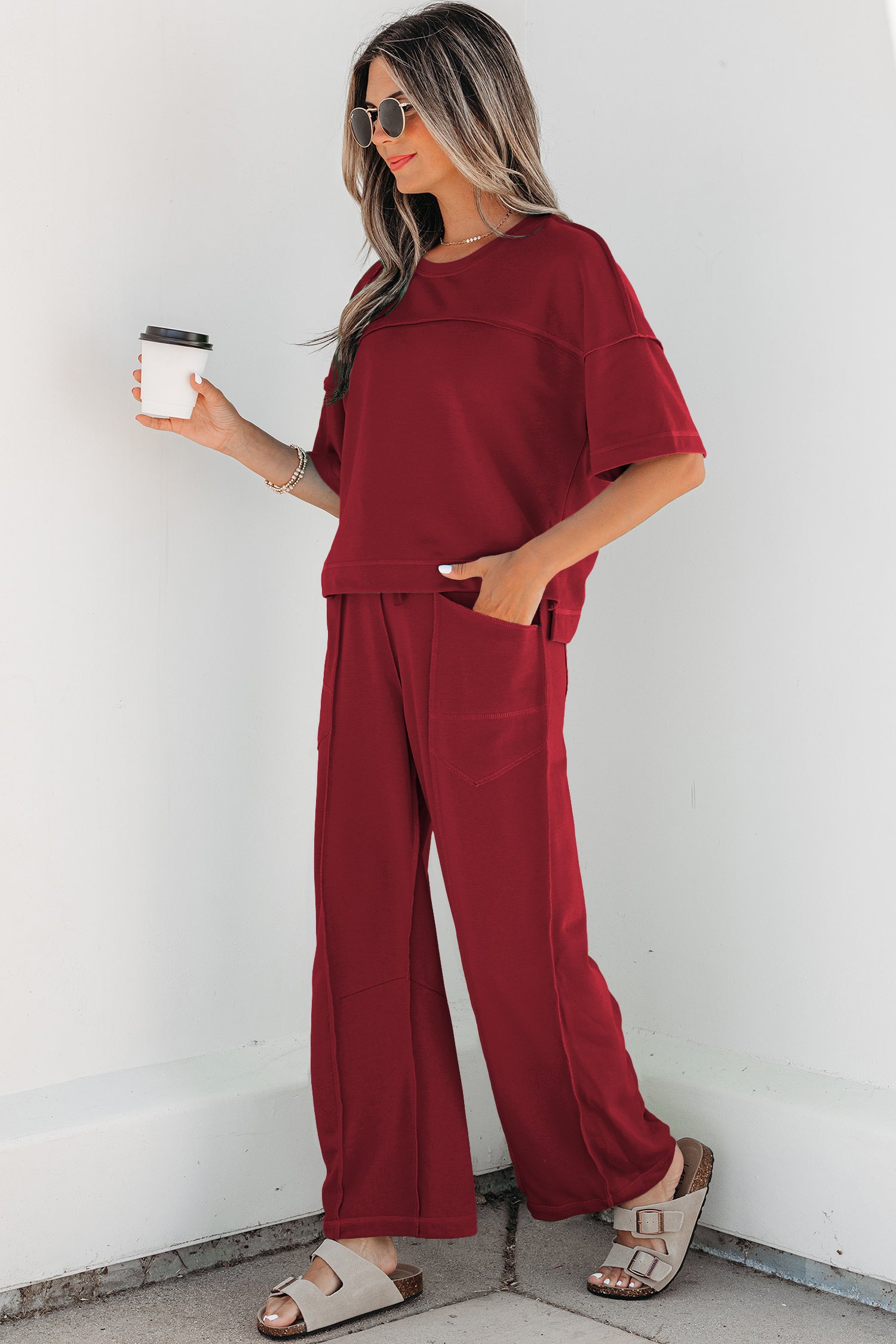 The Morning Meadow Boxy Tee and Barrel Lounge Set for Women