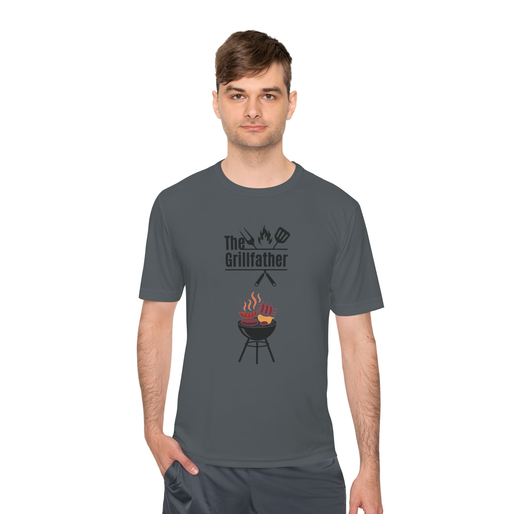 Grillfather BBQ Tee — 'The Grillfather' Moisture-Wicking Grillmaster Shirt