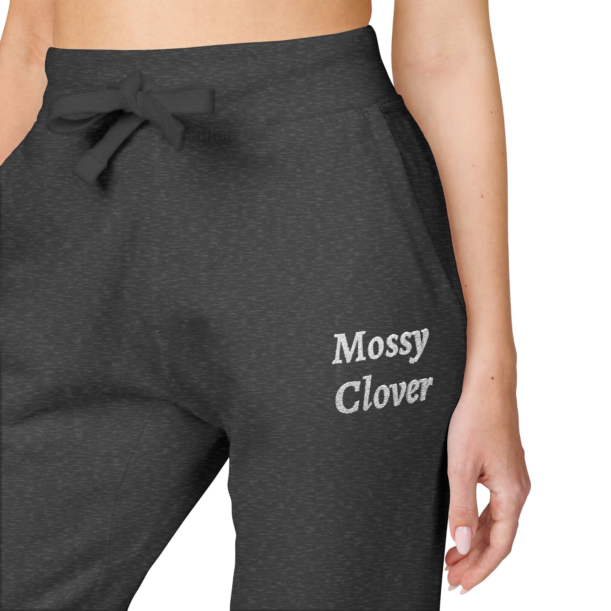 Embroidered 'Mossy Clover'  Fleece Sweatpants —Joggers