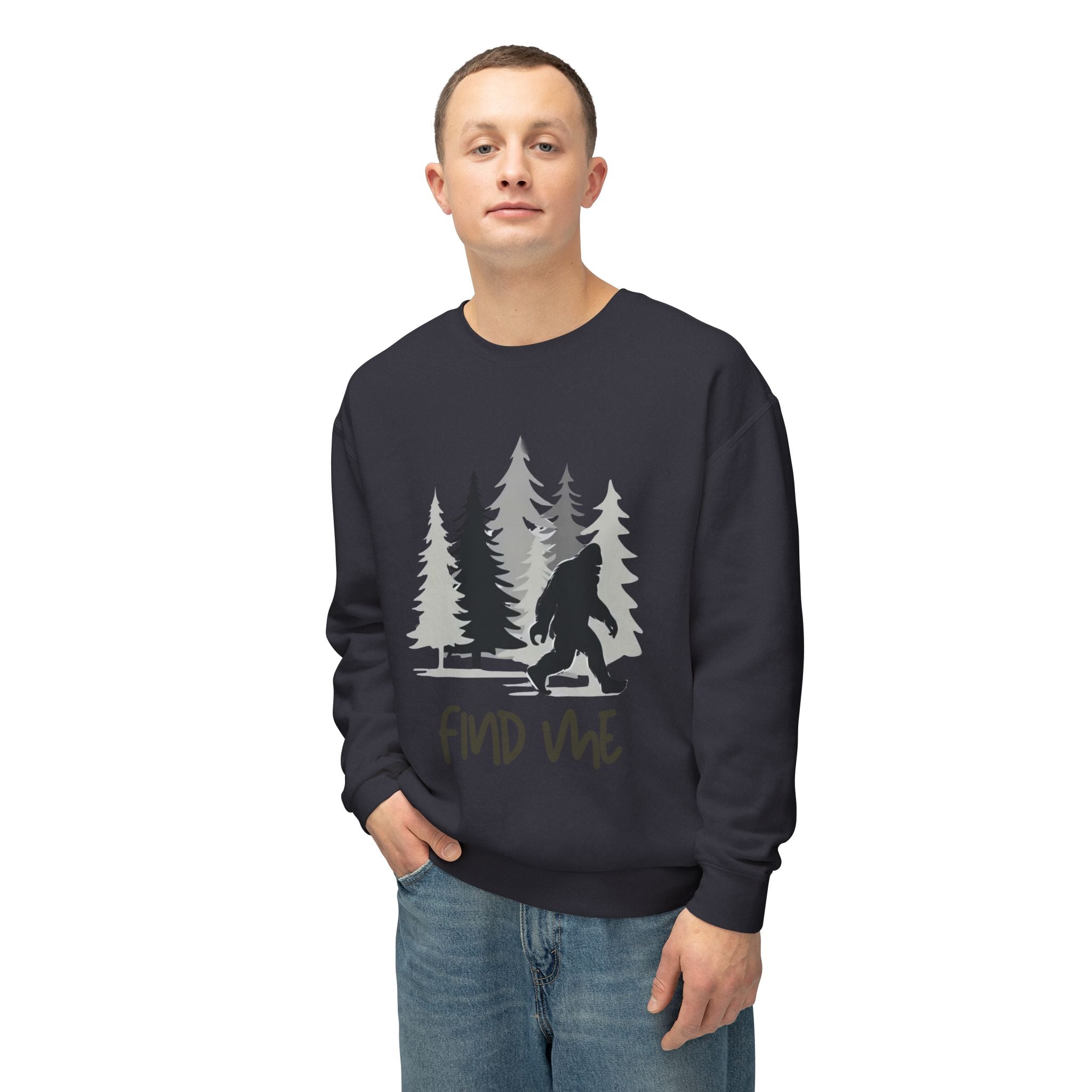 Find Me Sweatshirt — Bigfoot Sasquatch Graphic Crewneck