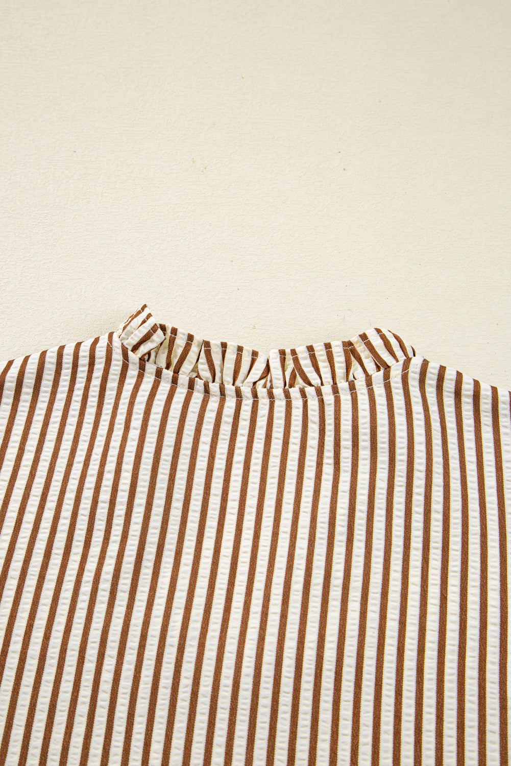Blair Seersucker Blouse — Tie-Cuff Stripe Top