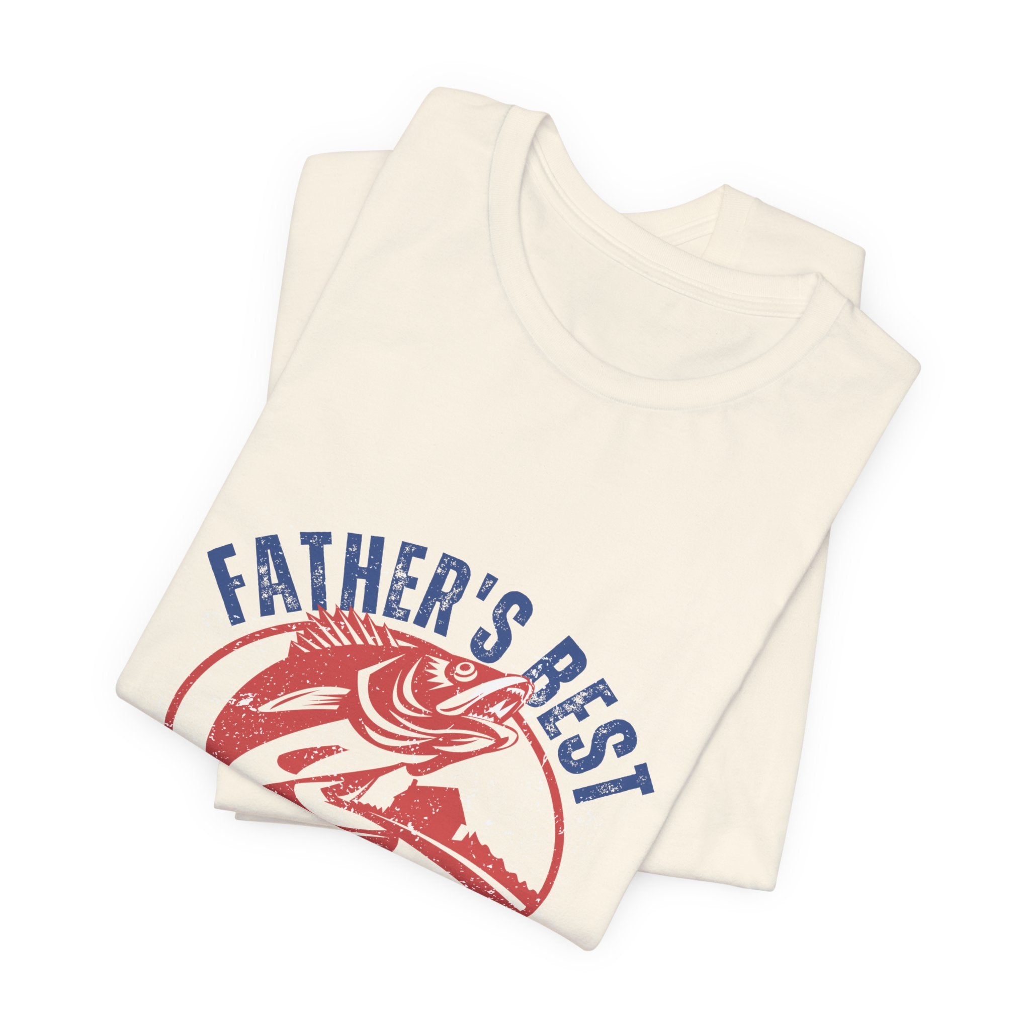 Father's Best Holiday Job T-Shirt — Vintage Fishing Dad Christmas Tee
