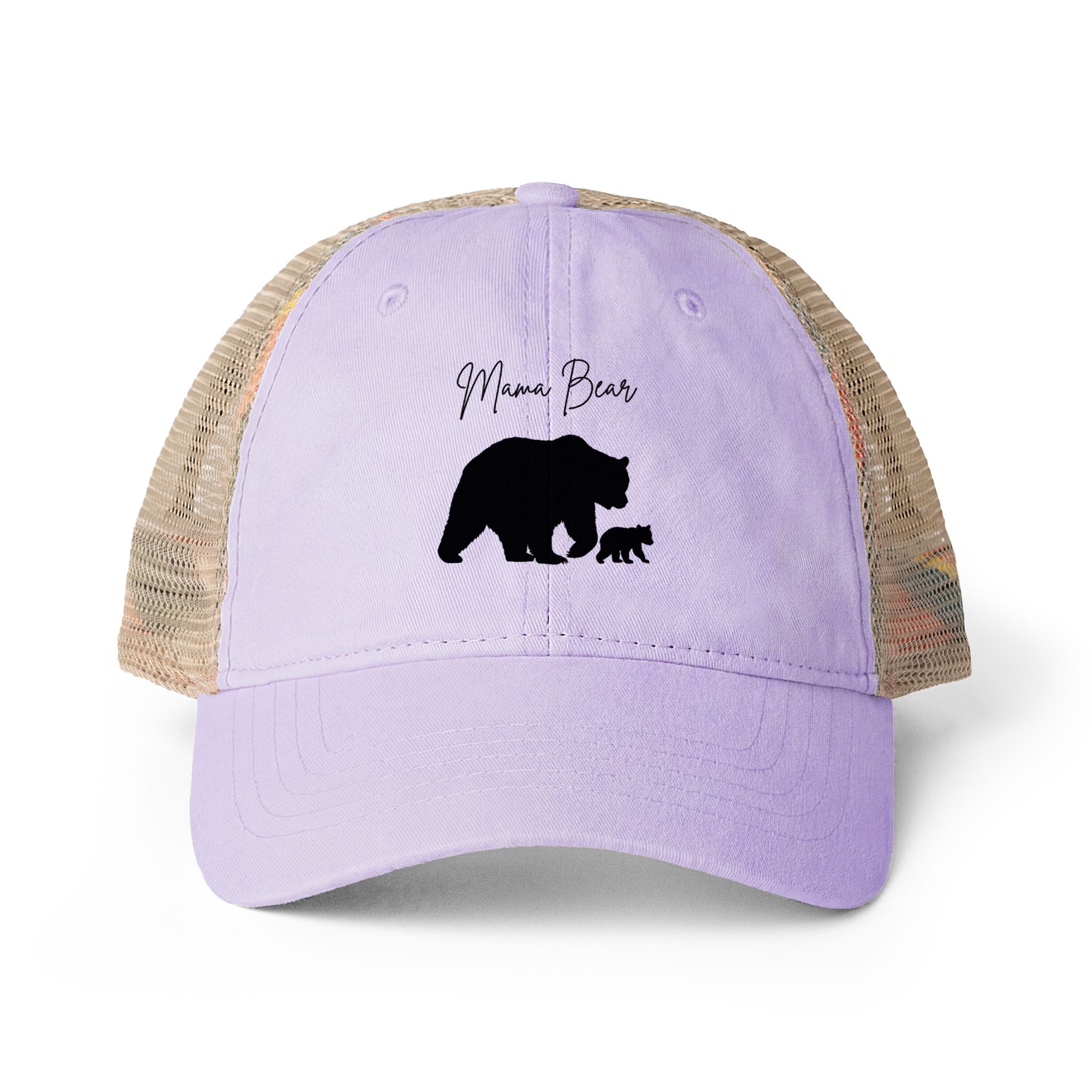 Women's Washed Mesh-Back Cap - Mama Bear