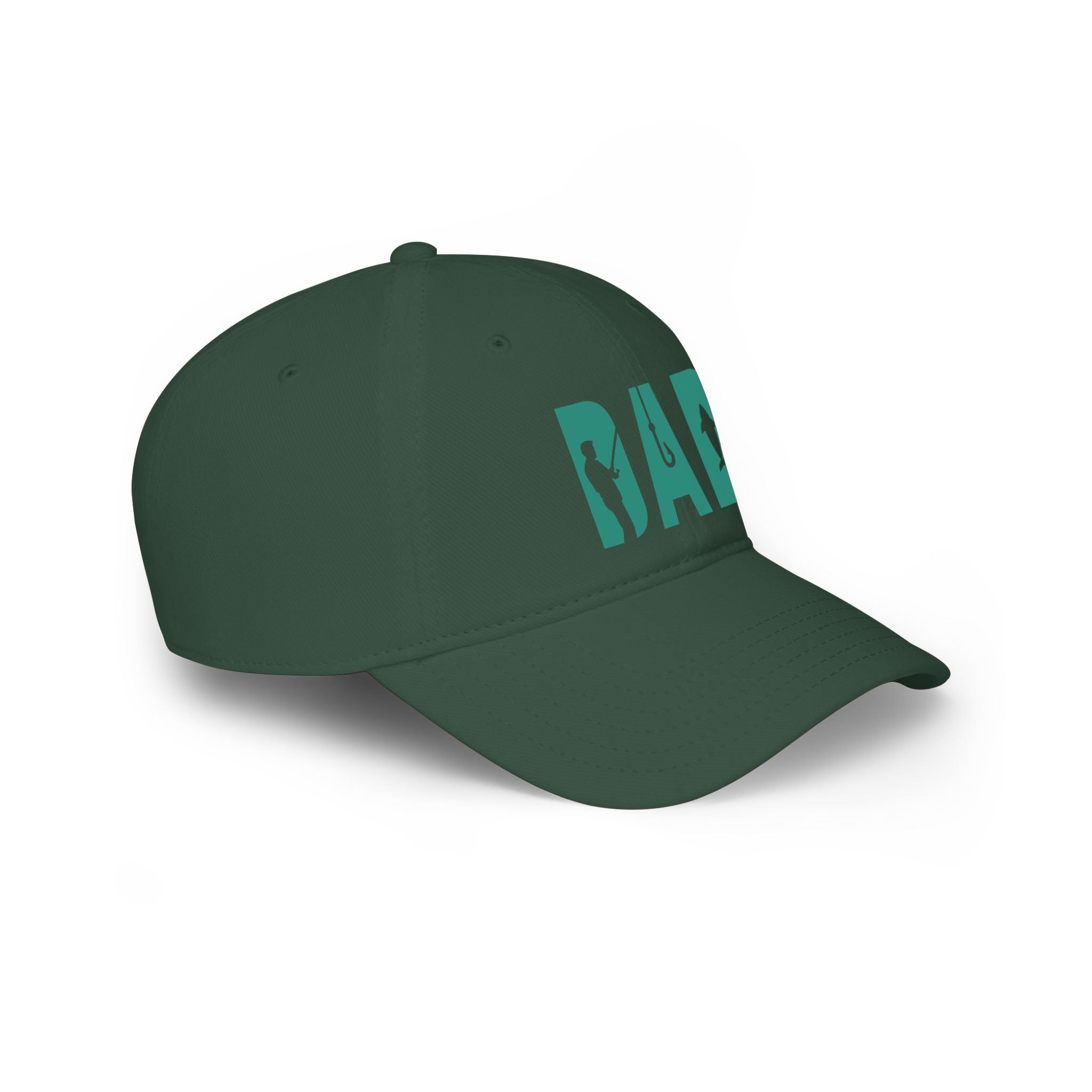 Fishing Dad Low Profile Baseball Cap — 'DAD' Silhouette Hat for Father's Day & Outdoors