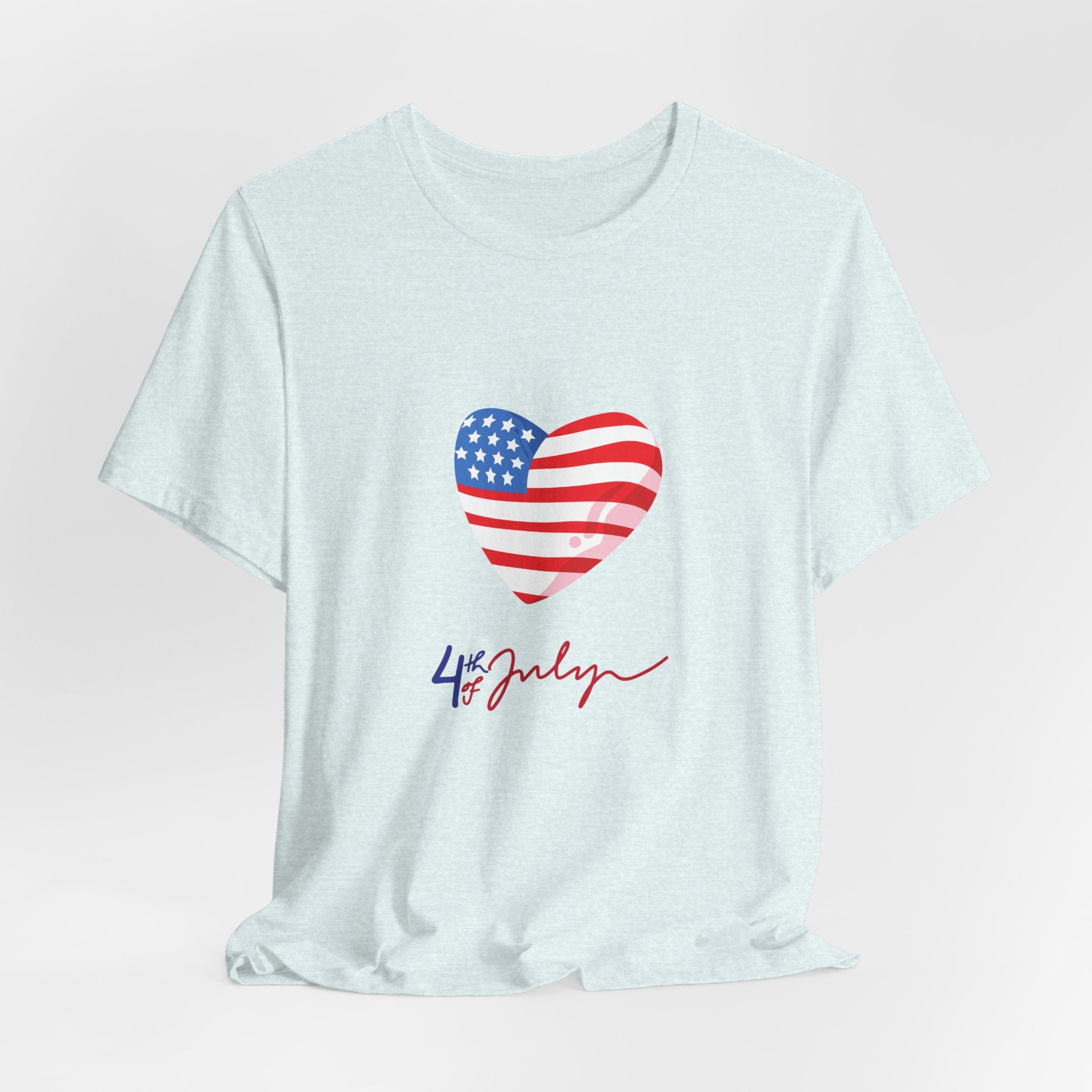 4th of July Heart Flag Tee — American Flag Heart Graphic T-Shirt