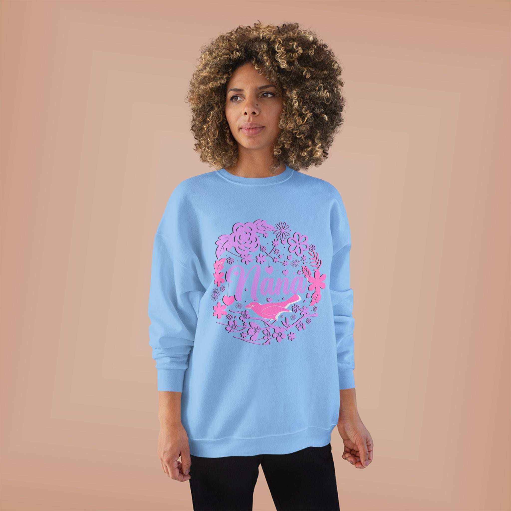 Nana Floral Crewneck Sweatshirt — Pink /Purple Grandma Gift