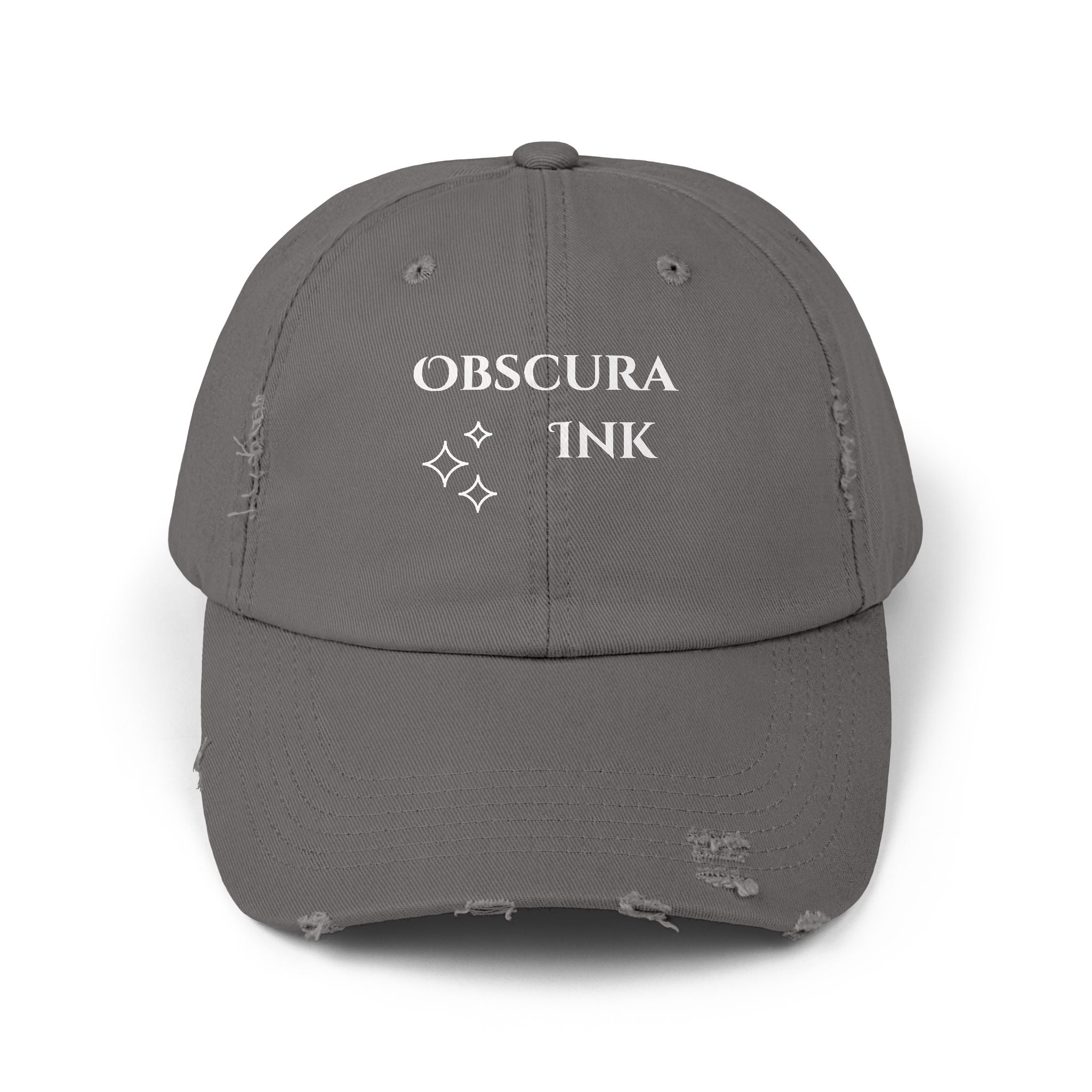 Obscura Ink Distressed Baseball Cap — Name Logo