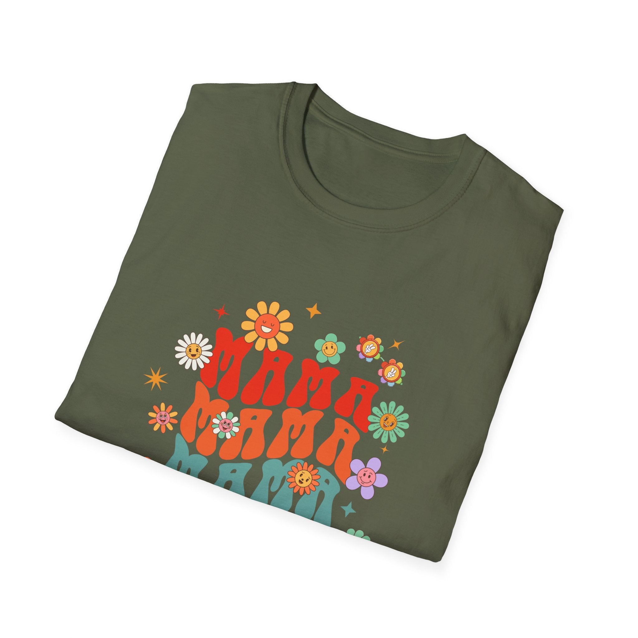 Mama Retro Floral Tee — Vintage 70s-Inspired Mother's Day T-Shirt
