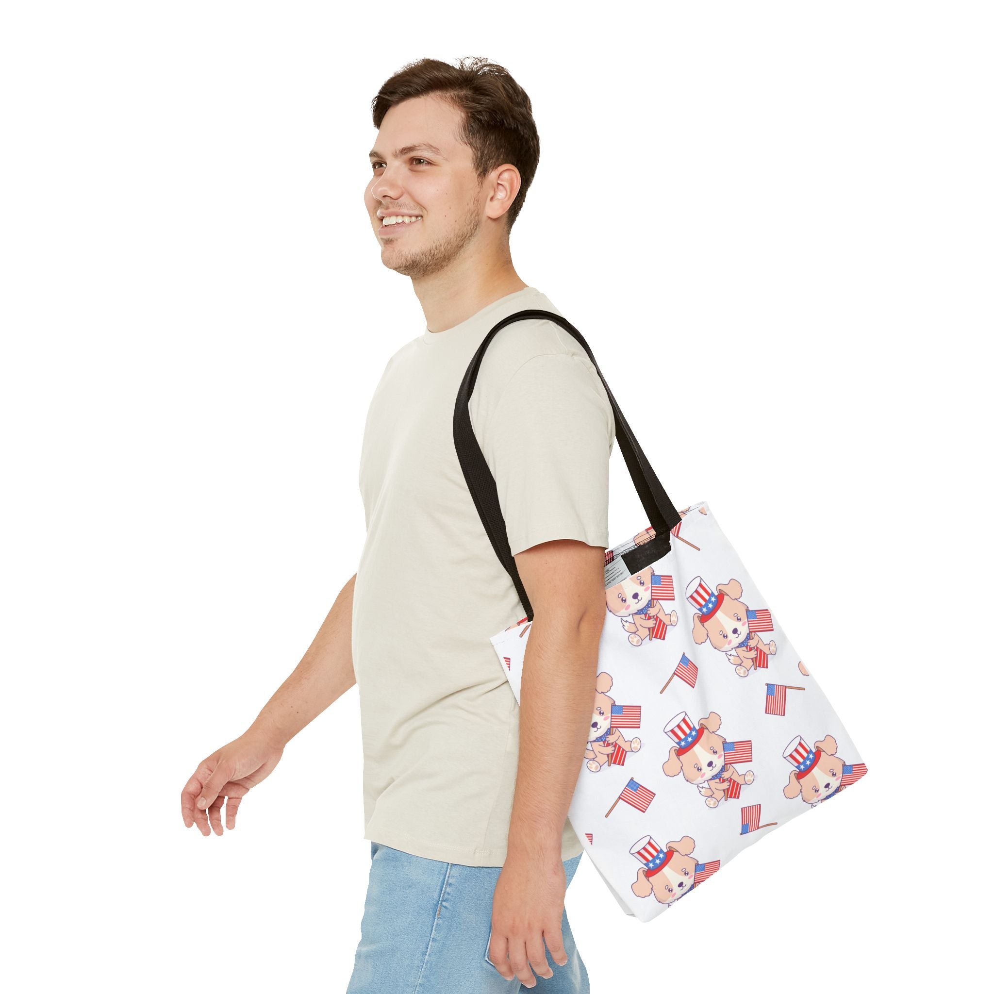 Patriotic Tote Bag - American Flag Eagle Design | Proud Made in America Tote
