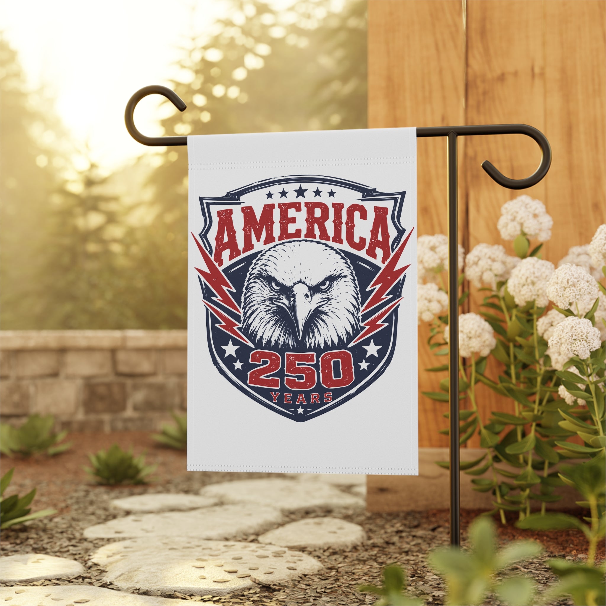 America 250 Eagle Garden Flag - Patriotic 250 Years Outdoor House Banner