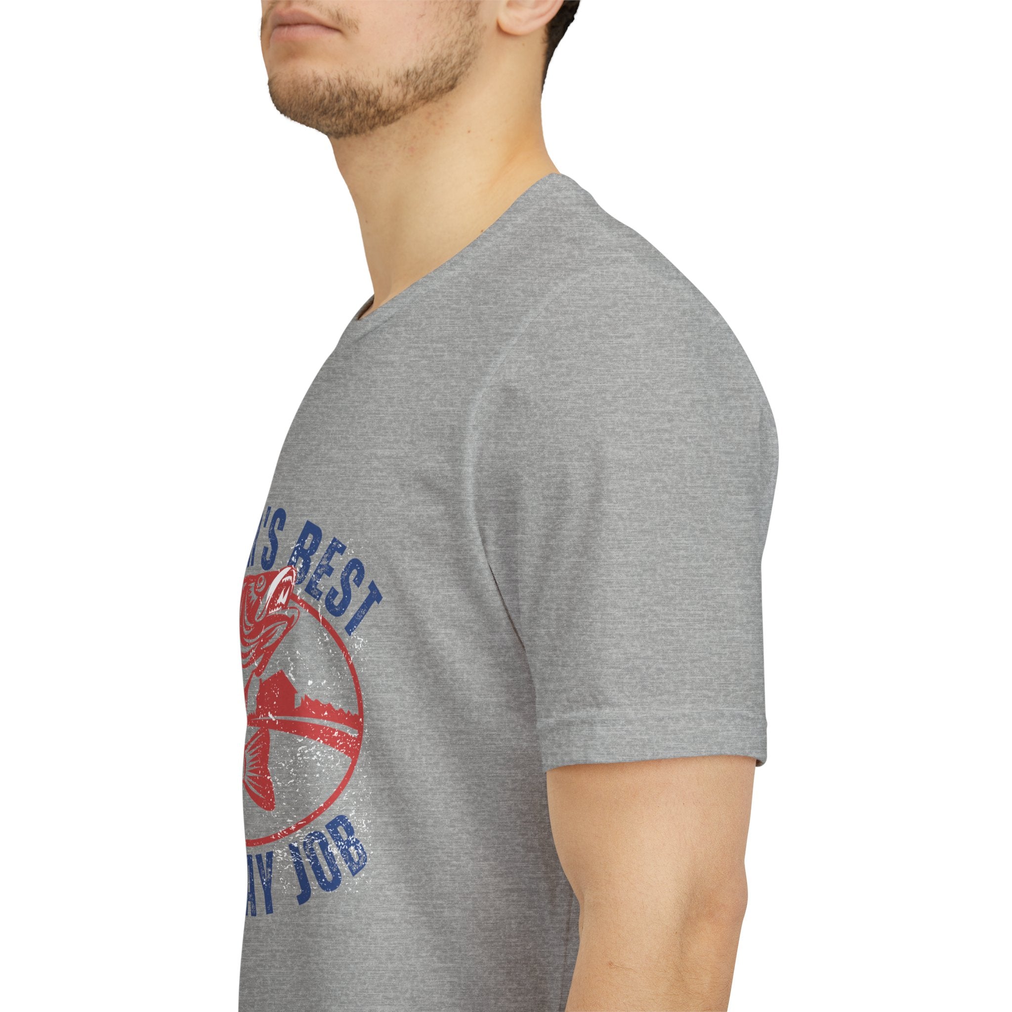 Father's Best Holiday Job T-Shirt — Vintage Fishing Dad Christmas Tee