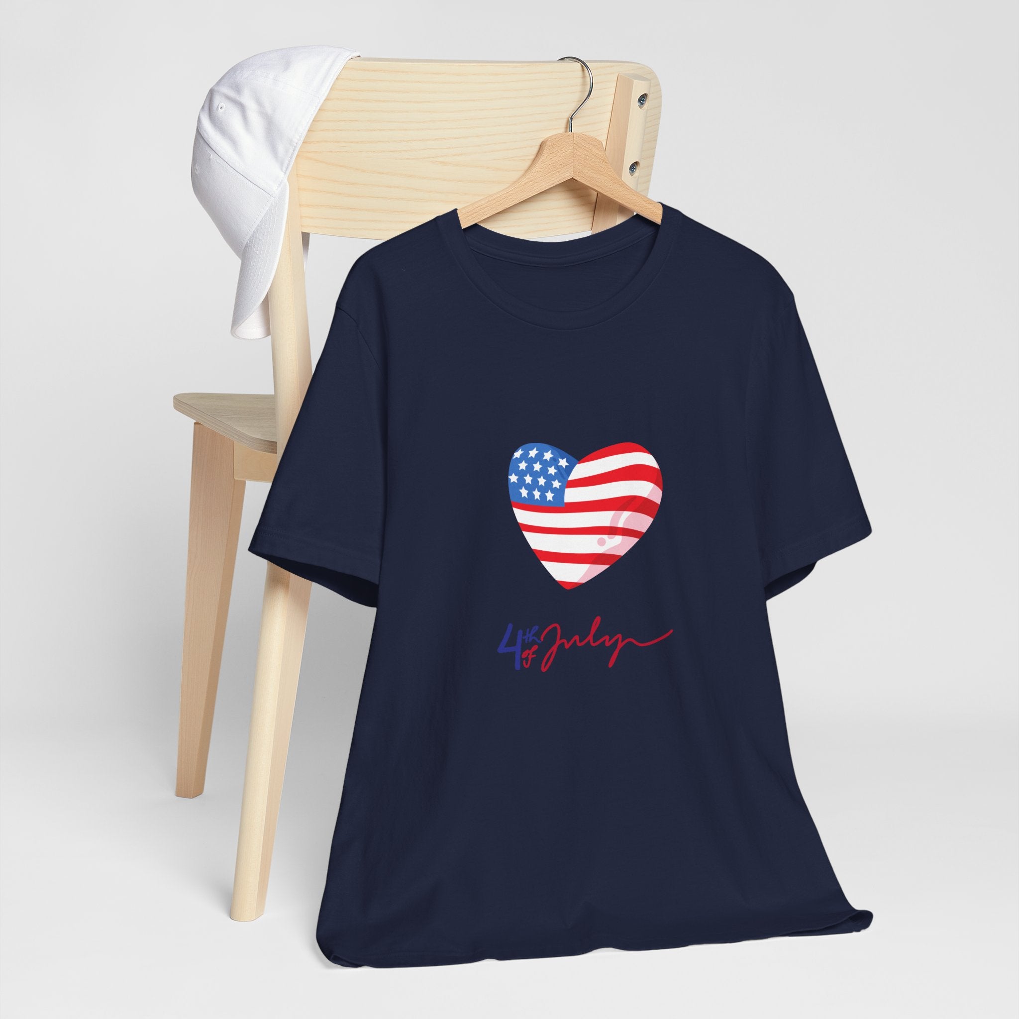 4th of July Heart Flag Tee — American Flag Heart Graphic T-Shirt