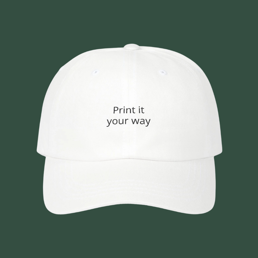 Minimal 'Print it your way' Embroidered Hat