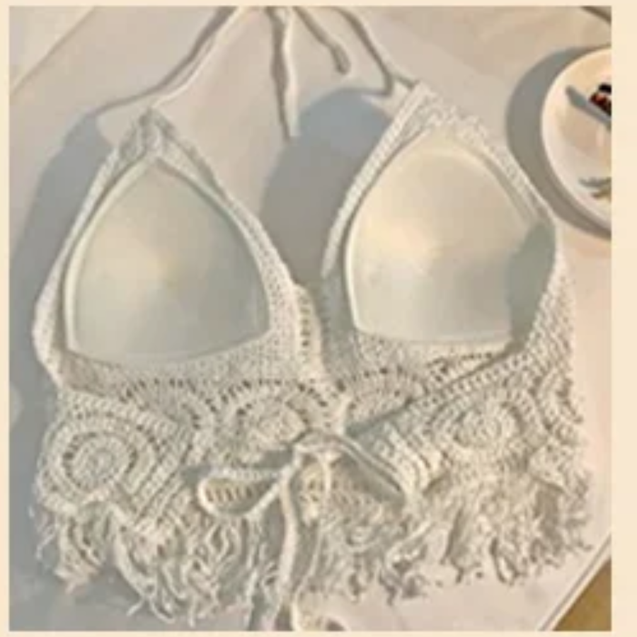 Coastal Breeze Crochet Halter Top