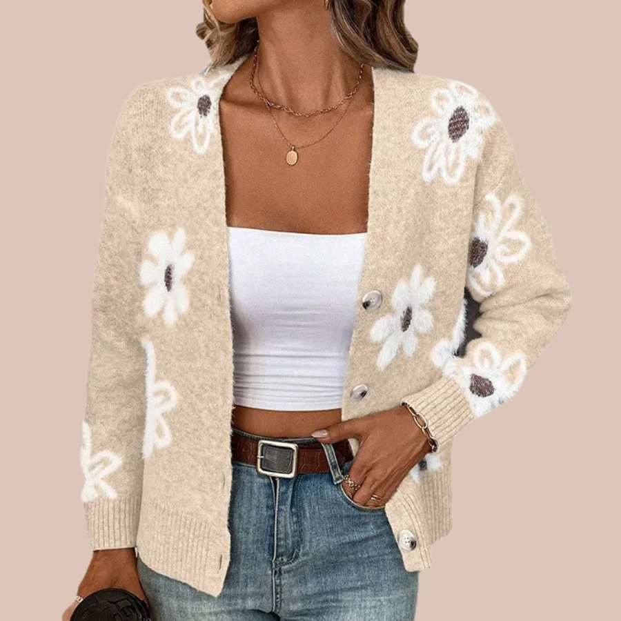 The Daisy Meadow Button Up Cardigan For Women