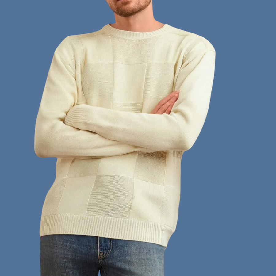 The Aspen Plaid Knit Pullover Sweater For Men