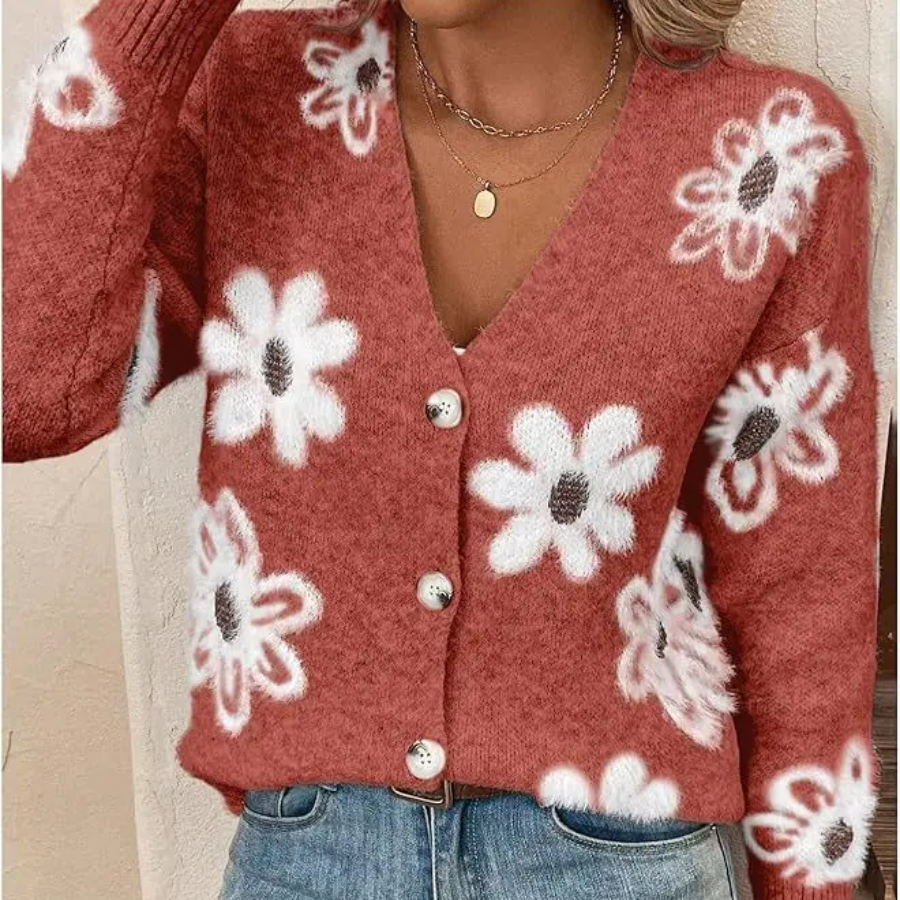 The Daisy Meadow Button Up Cardigan For Women