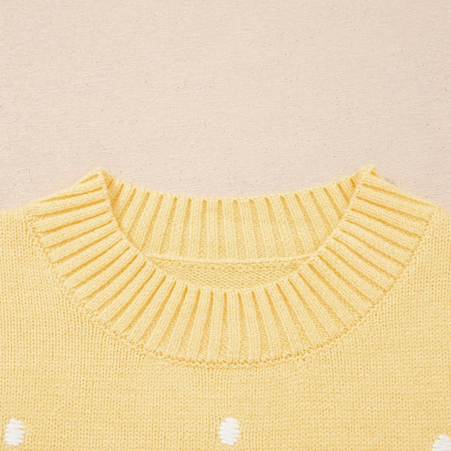 Polka Dot Bubble Short Sleeve Sweater