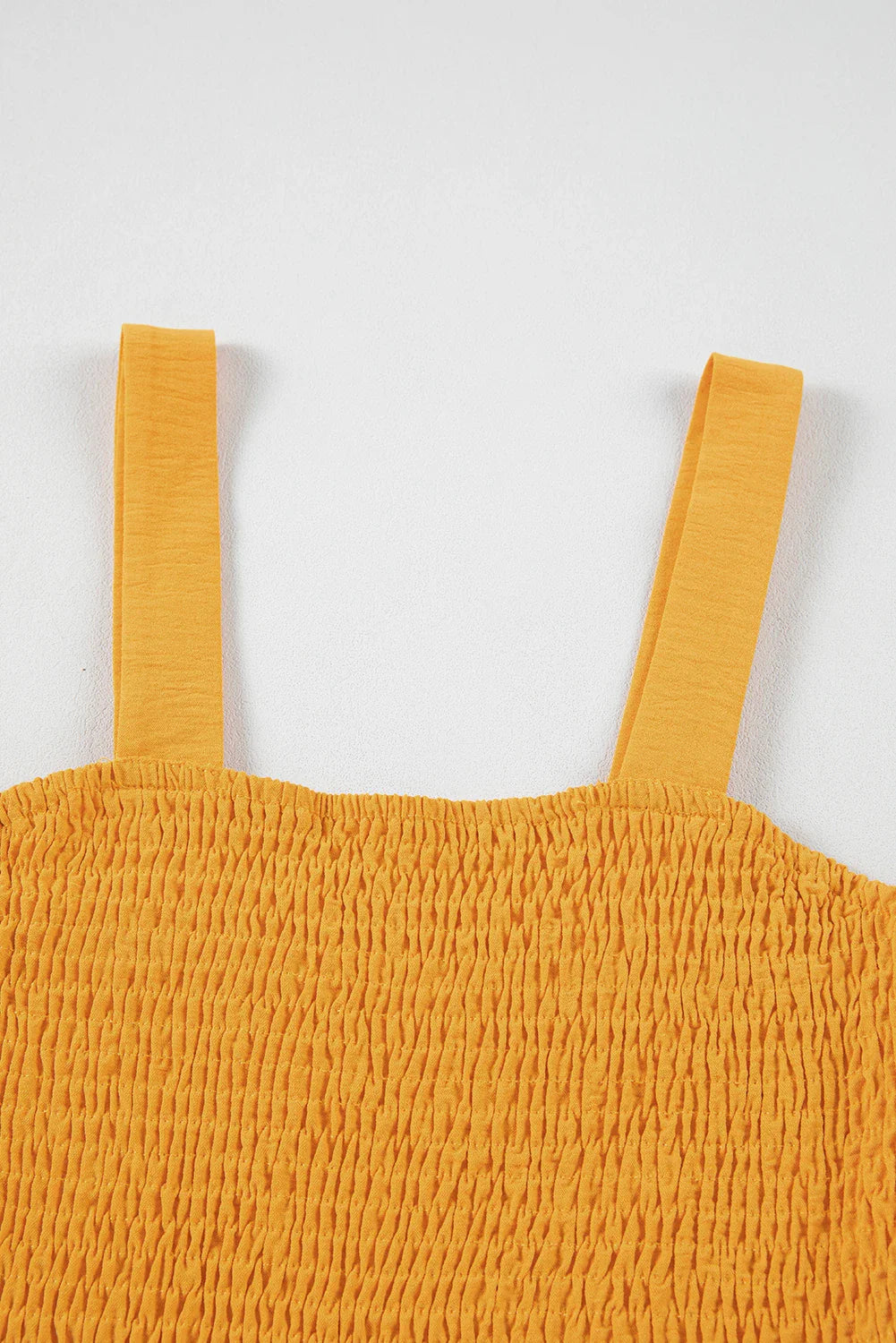 Sundown Smocked Romper — Sleeveless Square Neck One-Piece