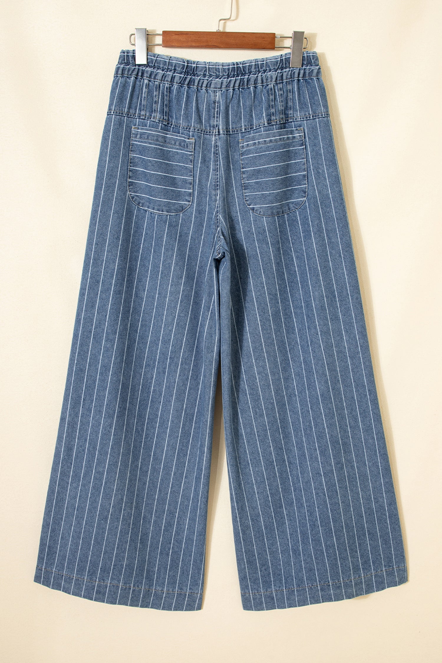 Striped Wide-Leg Drawstring Pants