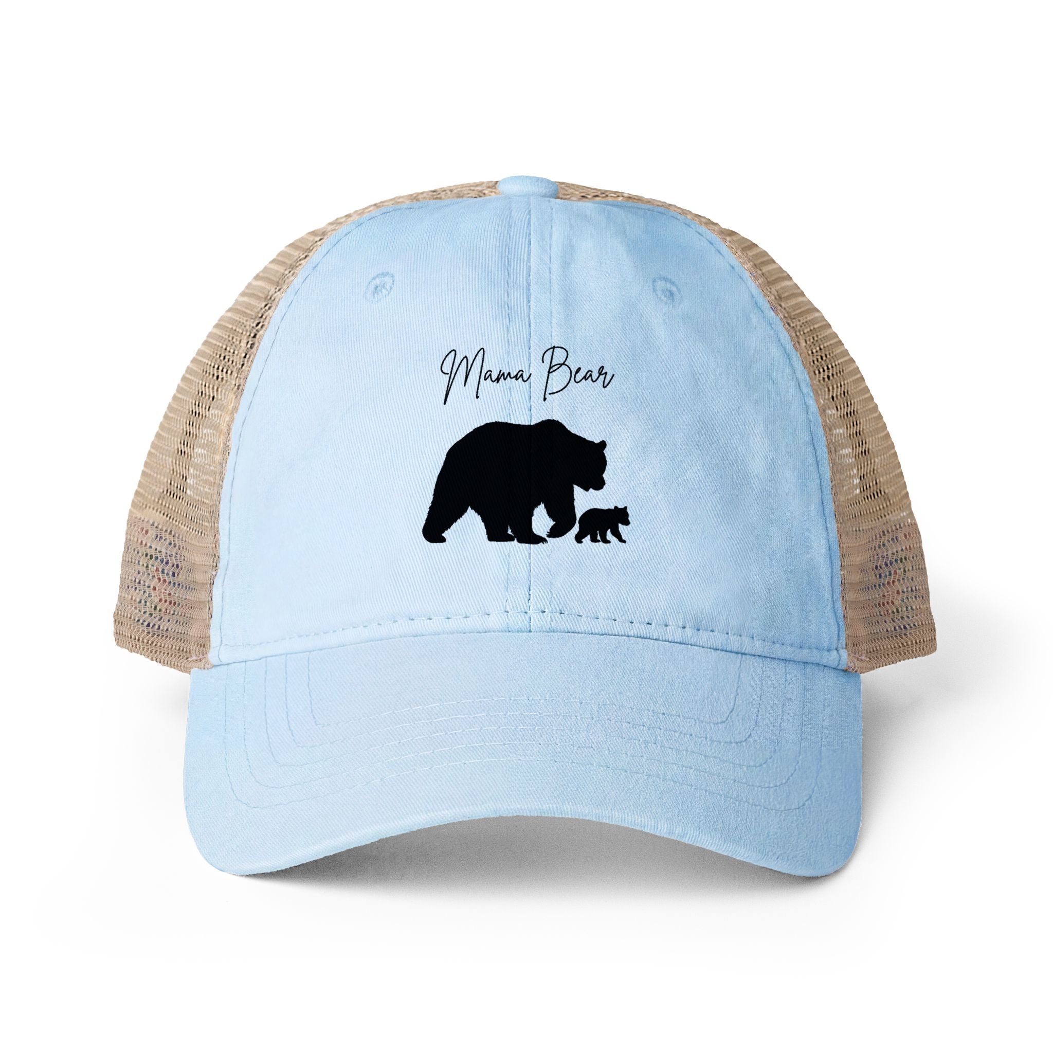 Women's Washed Mesh-Back Cap - Mama Bear