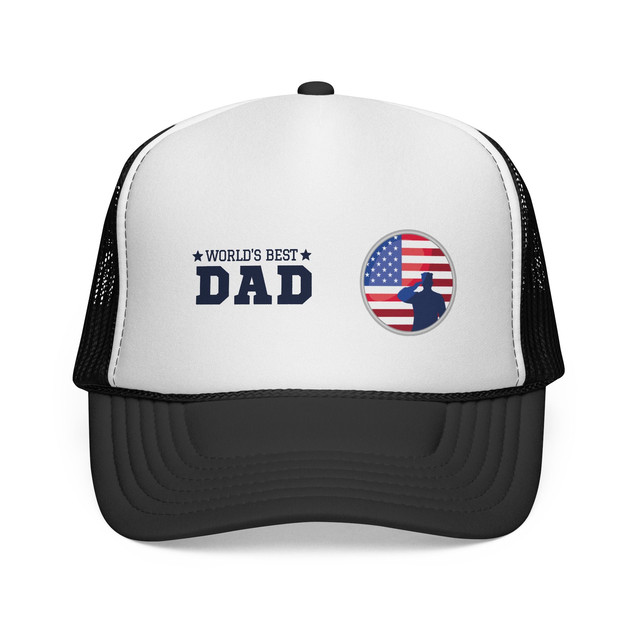 World's Best Dad Trucker Cap — Patriotic American Flag Father’s Day Hat