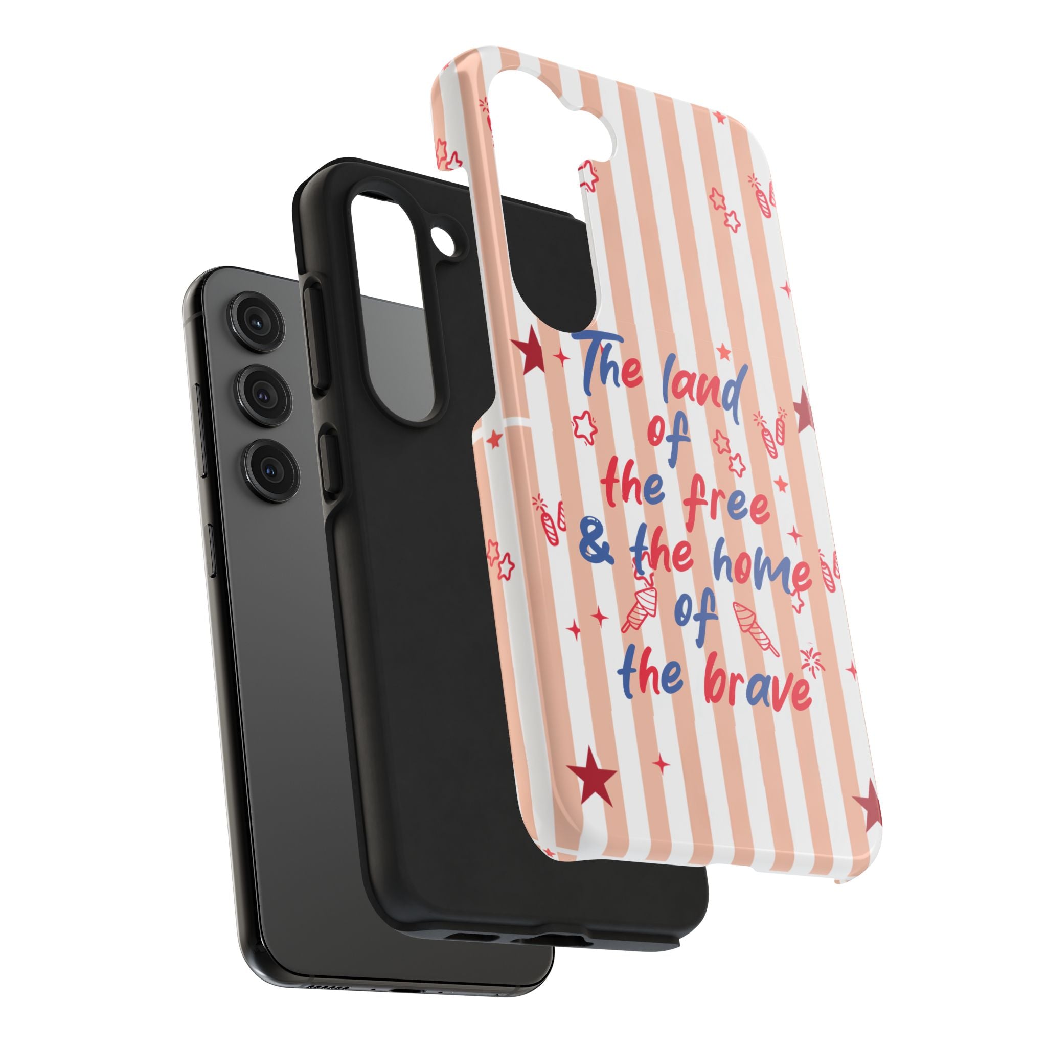 Patriotic Tough Phone Case — “The land of the free & the home of the brave”