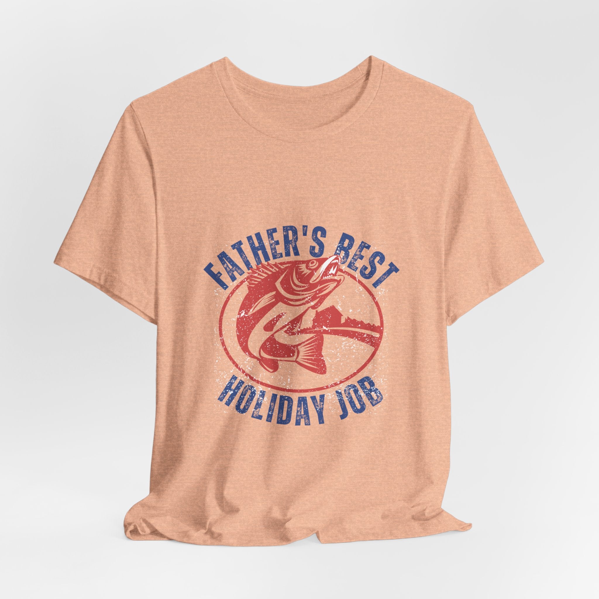 Father's Best Holiday Job T-Shirt — Vintage Fishing Dad Christmas Tee