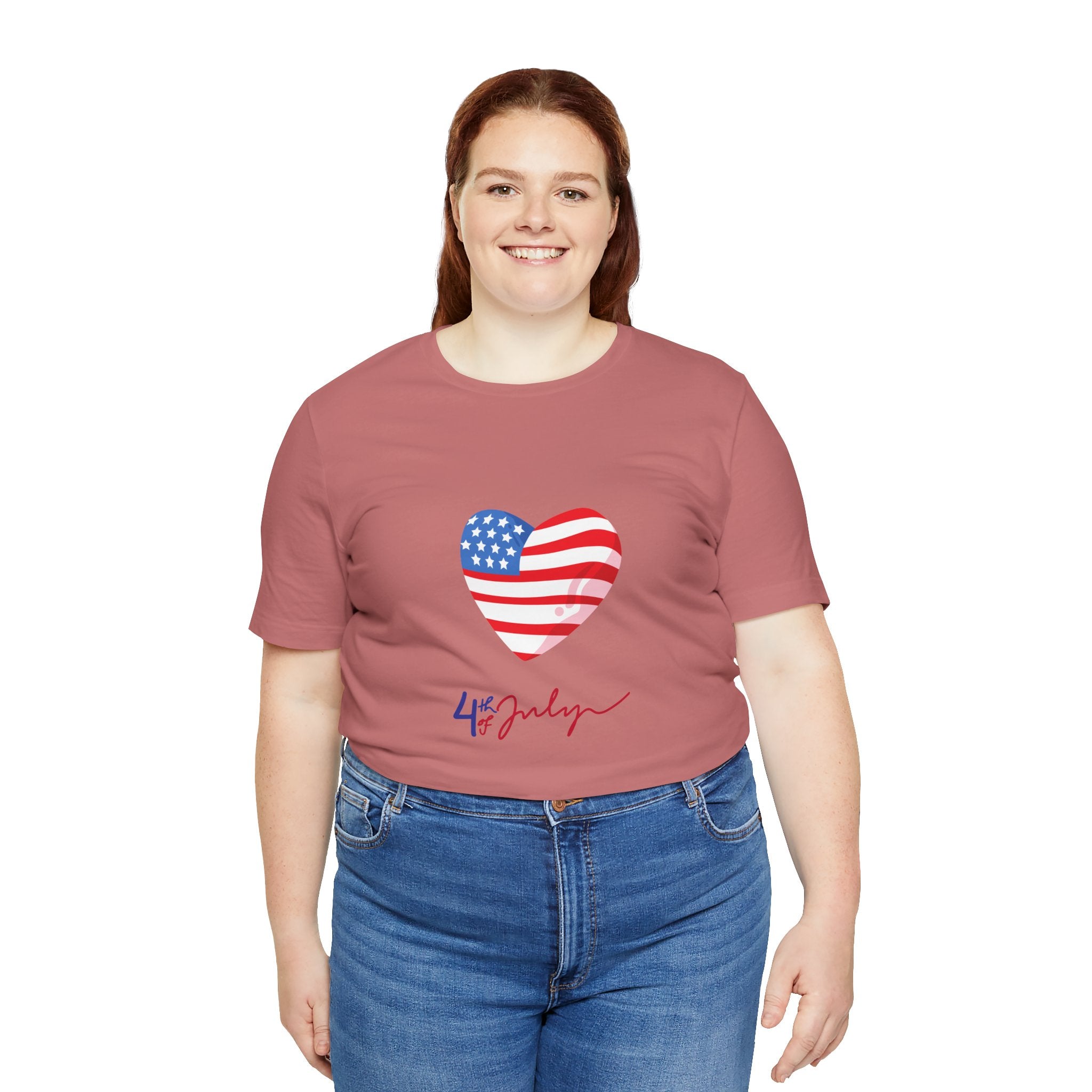 4th of July Heart Flag Tee — American Flag Heart Graphic T-Shirt