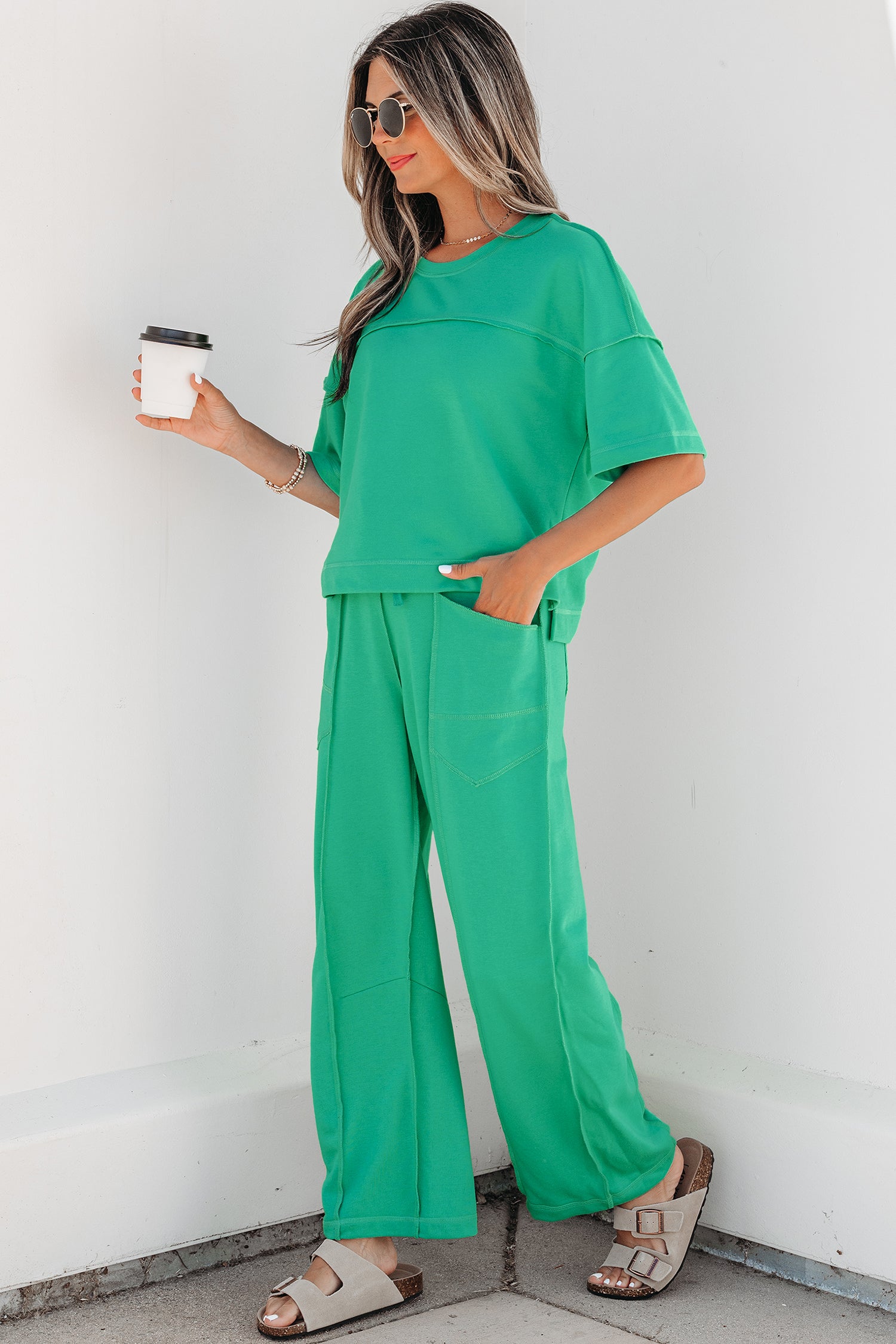 The Morning Meadow Boxy Tee and Barrel Lounge Set for Women