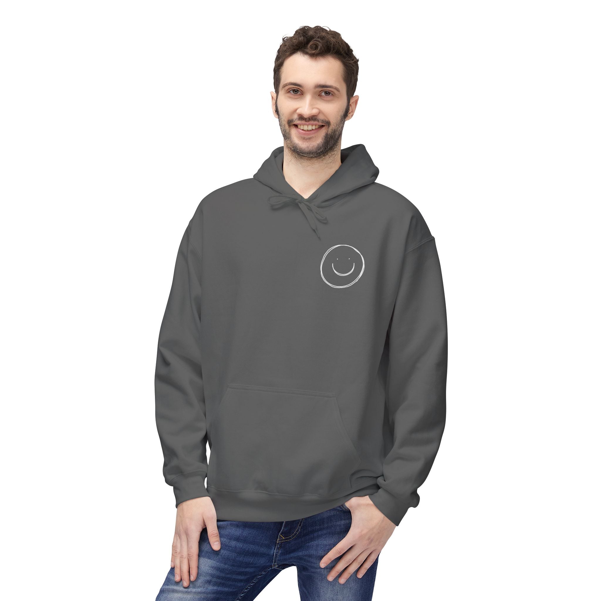 Minimalist Smiley Face  Hoodie — Small Chest Graphic