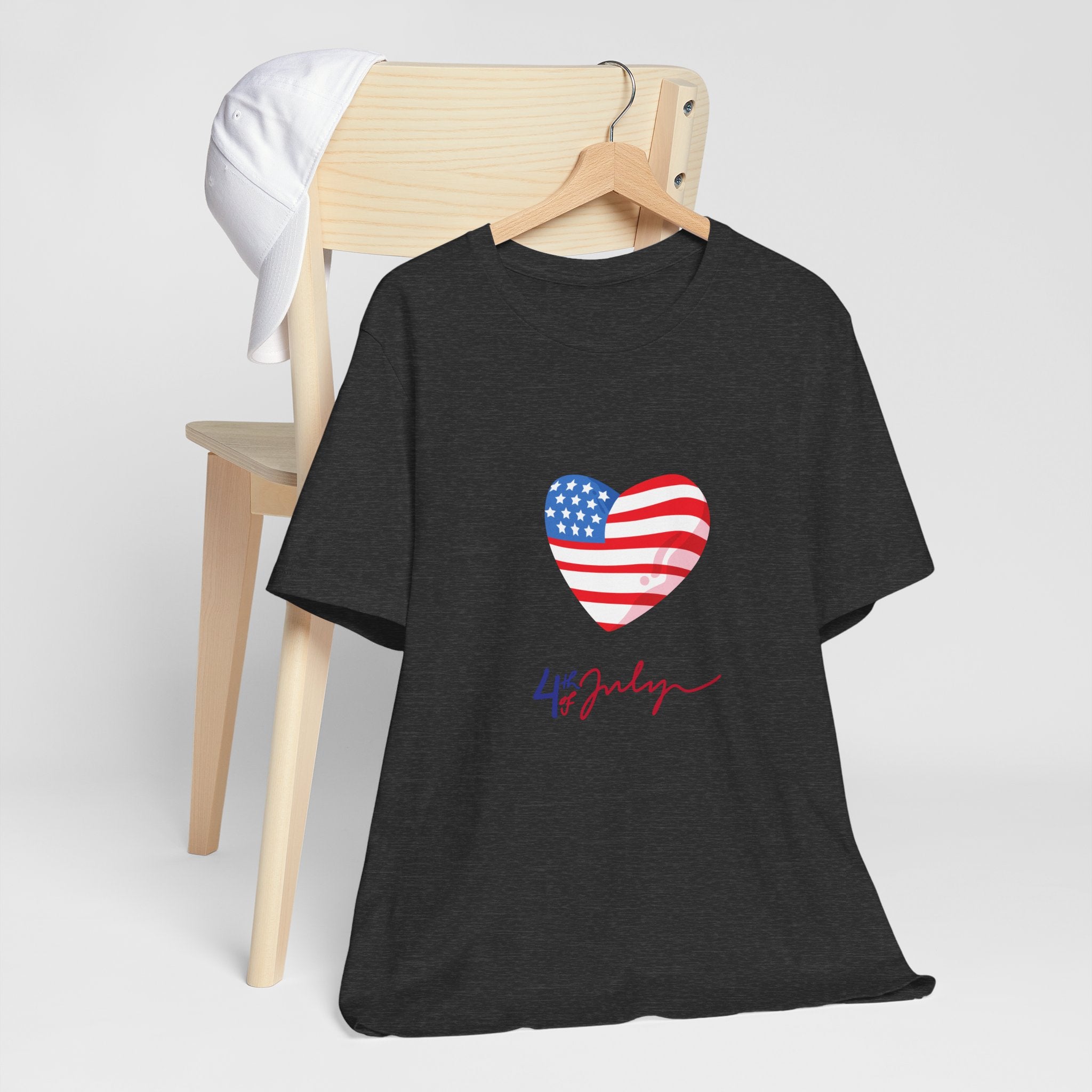 4th of July Heart Flag Tee — American Flag Heart Graphic T-Shirt