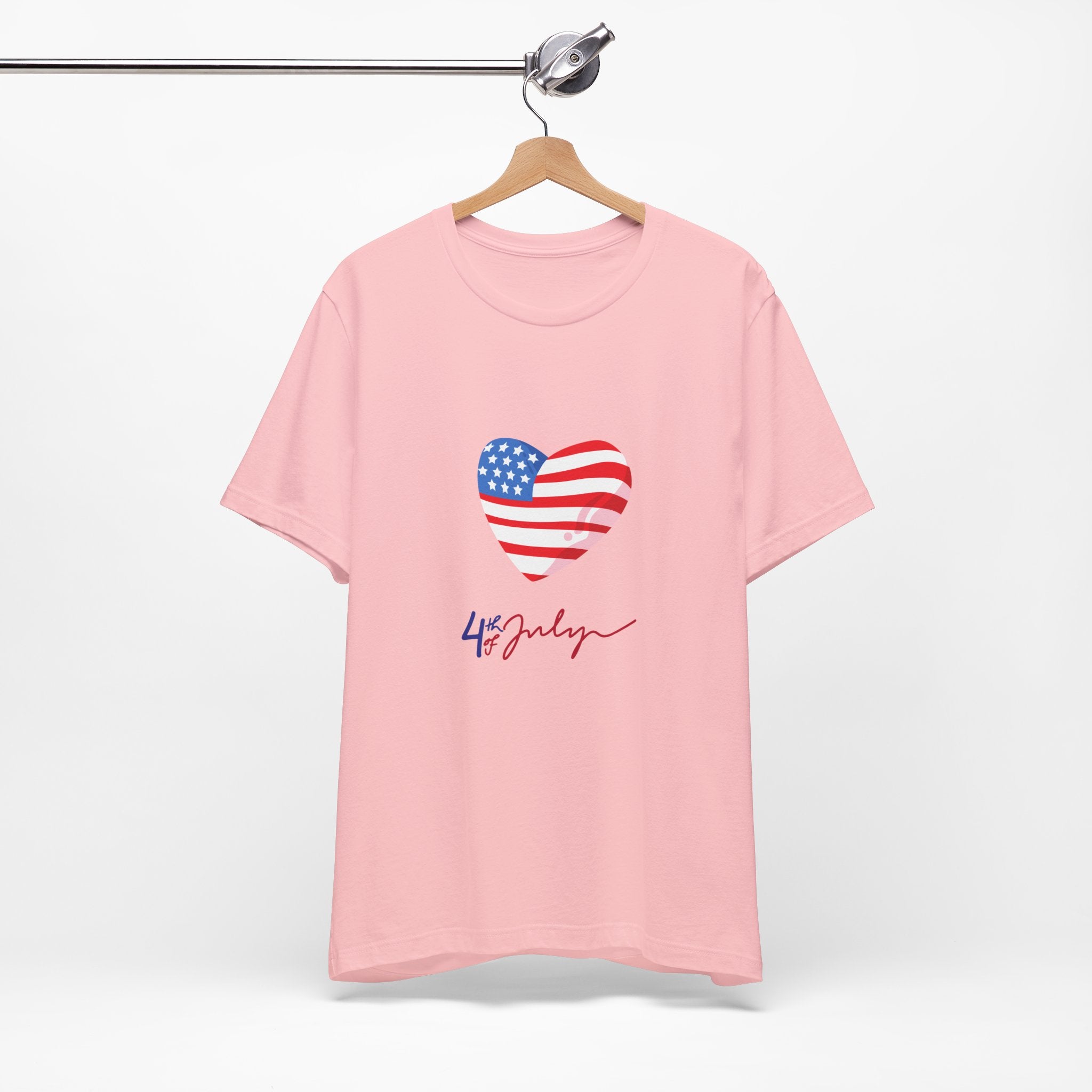 4th of July Heart Flag Tee — American Flag Heart Graphic T-Shirt