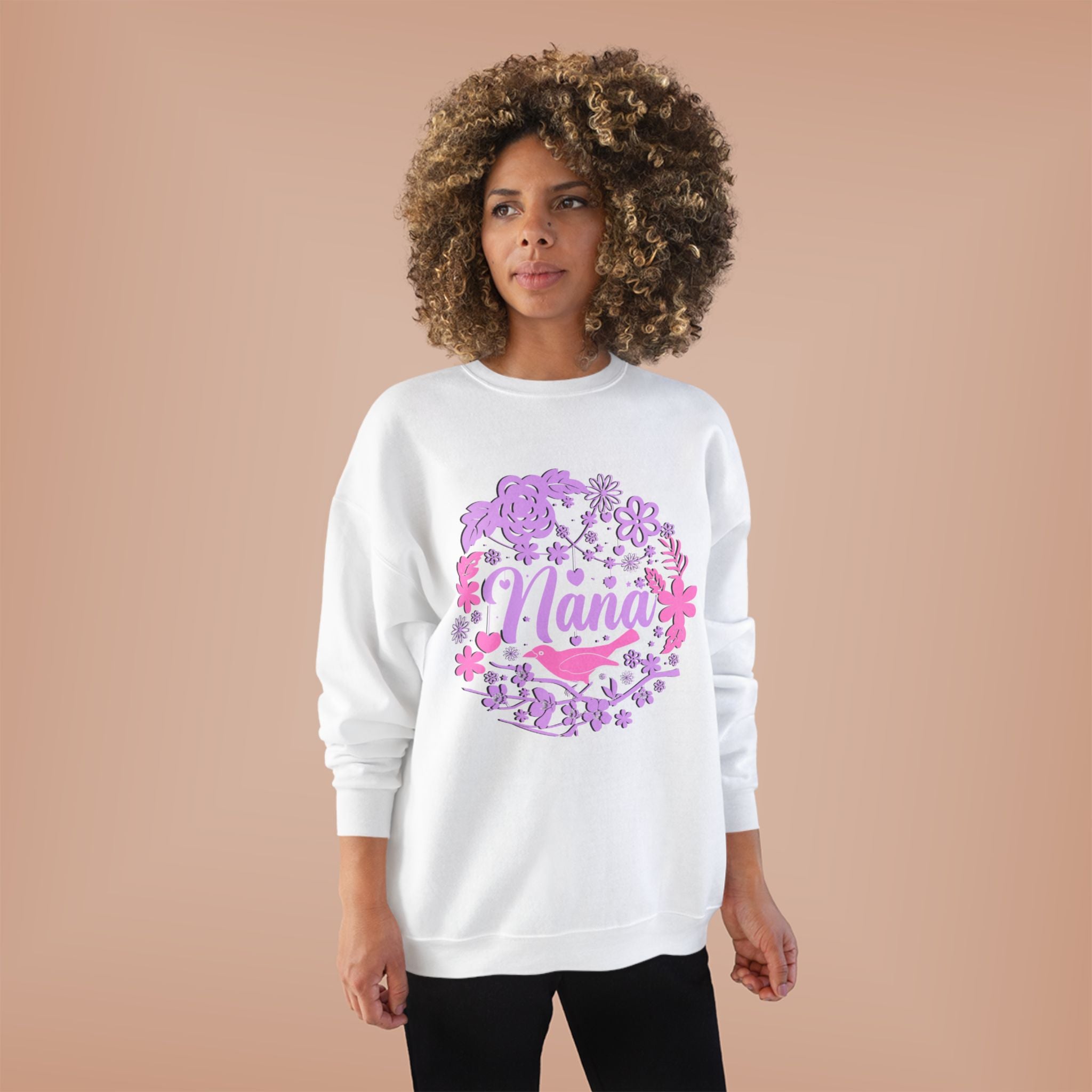 Nana Floral Crewneck Sweatshirt — Pink /Purple Grandma Gift
