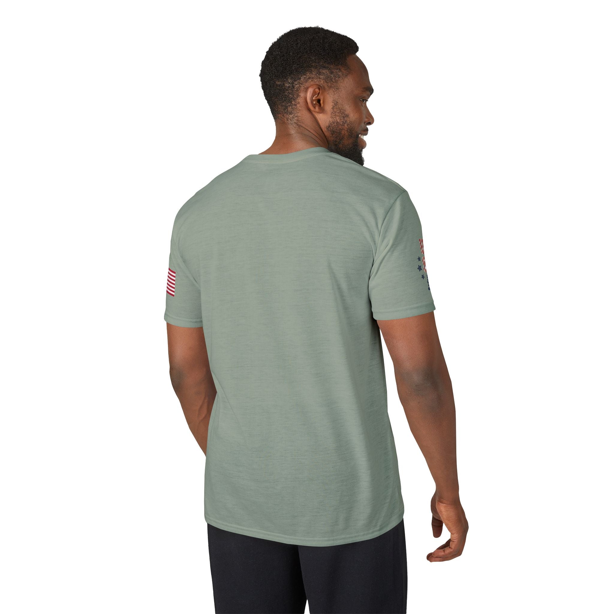 Patriotic T-Shirt — "Land of the Free, Home of the Brave" USA Flag Tee