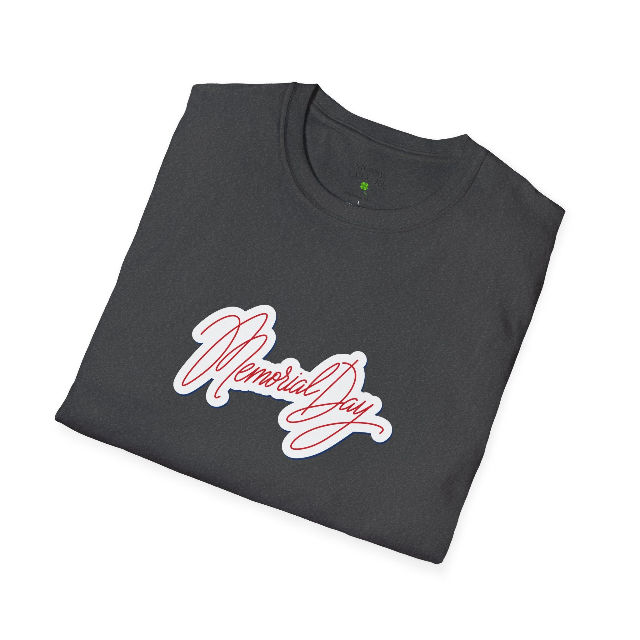 Memorial Day T-Shirt – 'Memorial Day' Script Front & American Flag Back