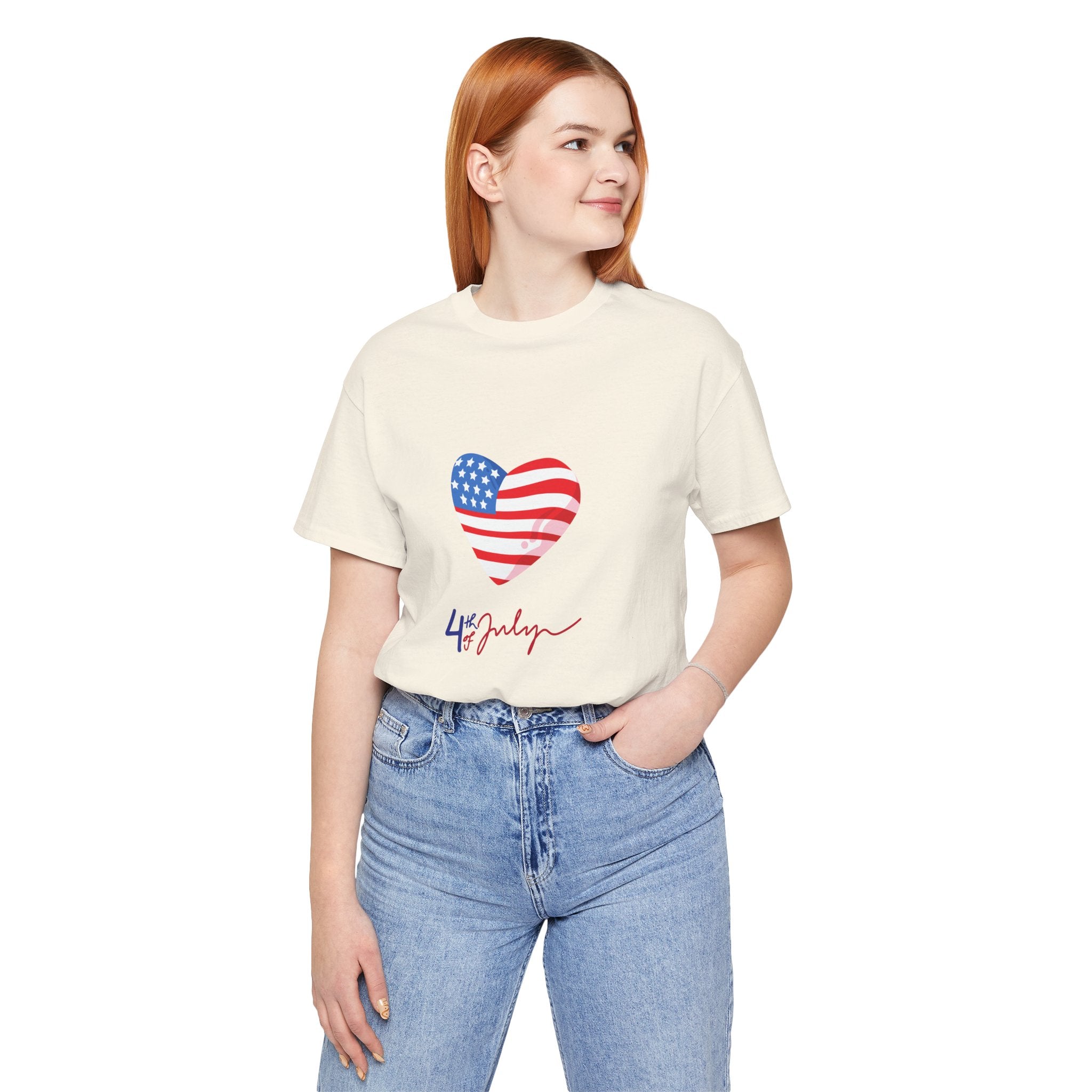 4th of July Heart Flag Tee — American Flag Heart Graphic T-Shirt