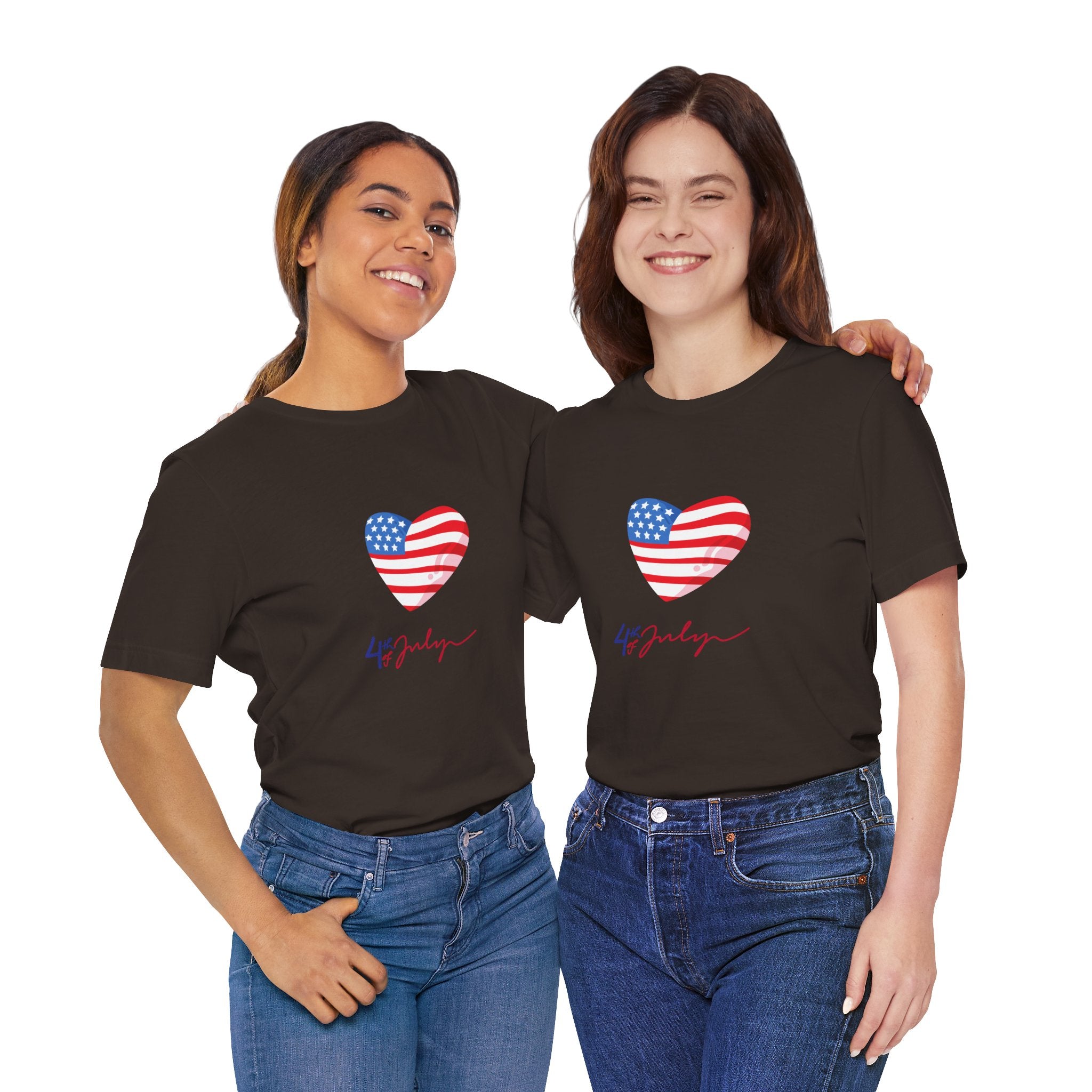 4th of July Heart Flag Tee — American Flag Heart Graphic T-Shirt
