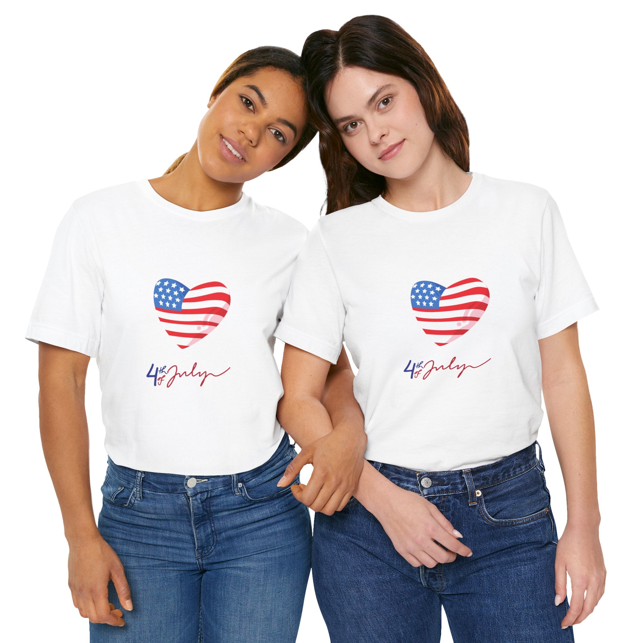4th of July Heart Flag Tee — American Flag Heart Graphic T-Shirt