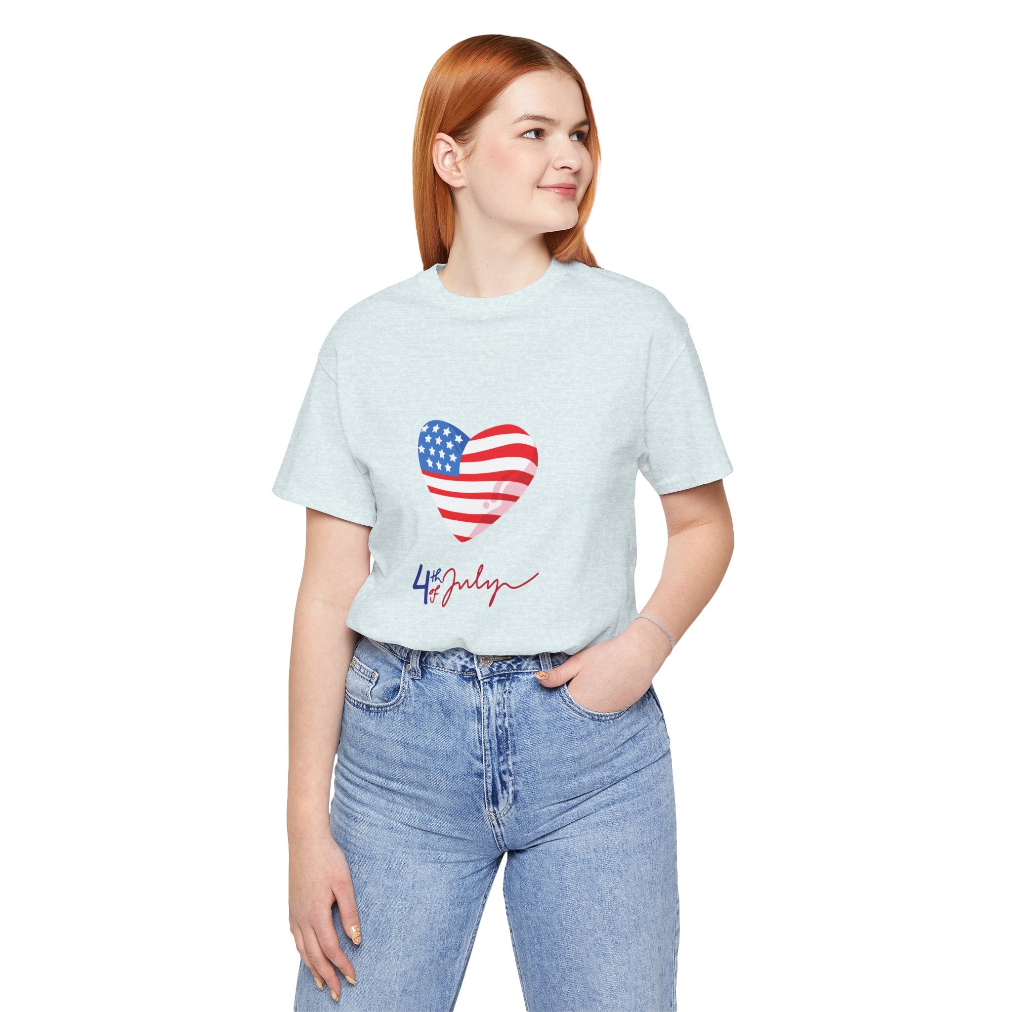 4th of July Heart Flag Tee — American Flag Heart Graphic T-Shirt