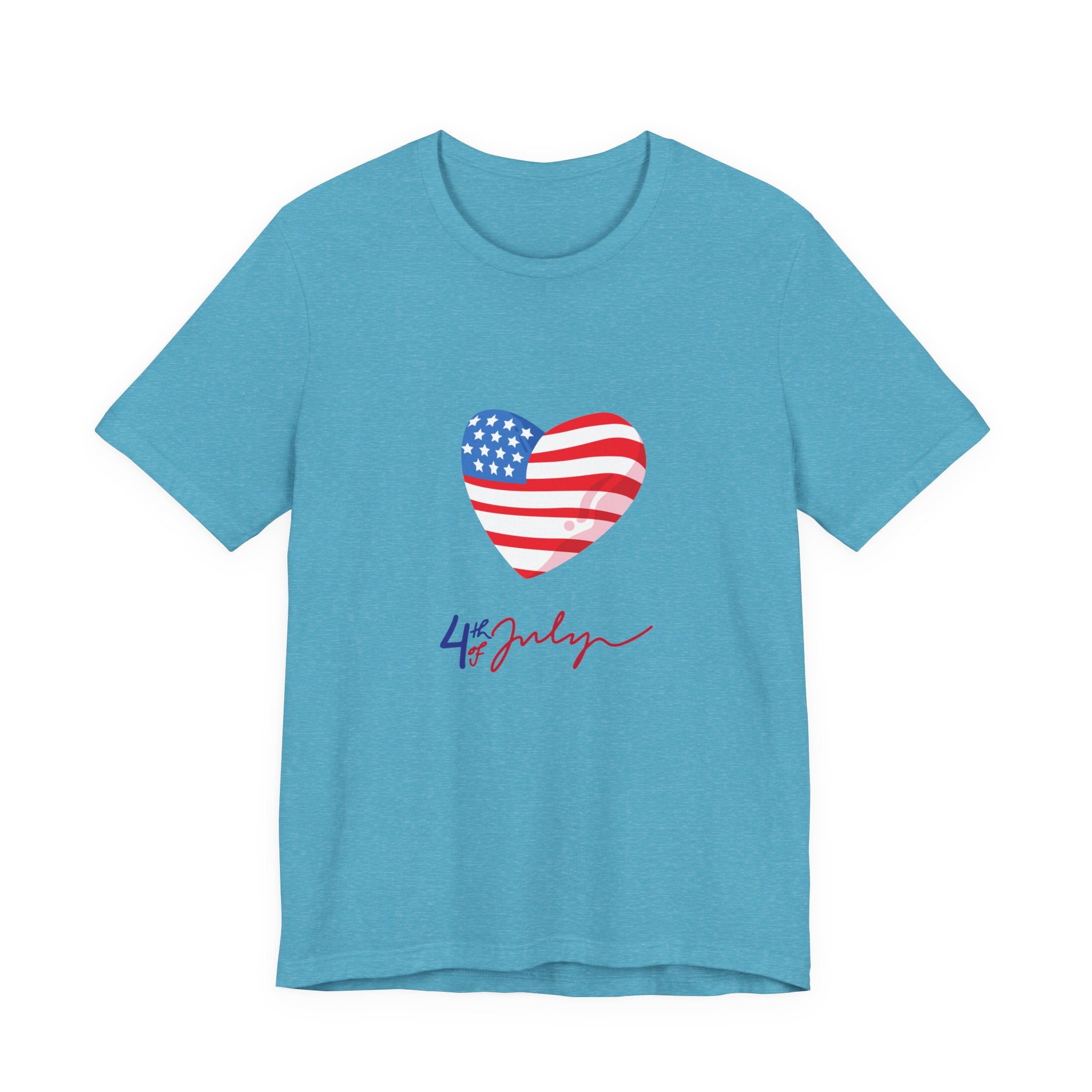 4th of July Heart Flag Tee — American Flag Heart Graphic T-Shirt
