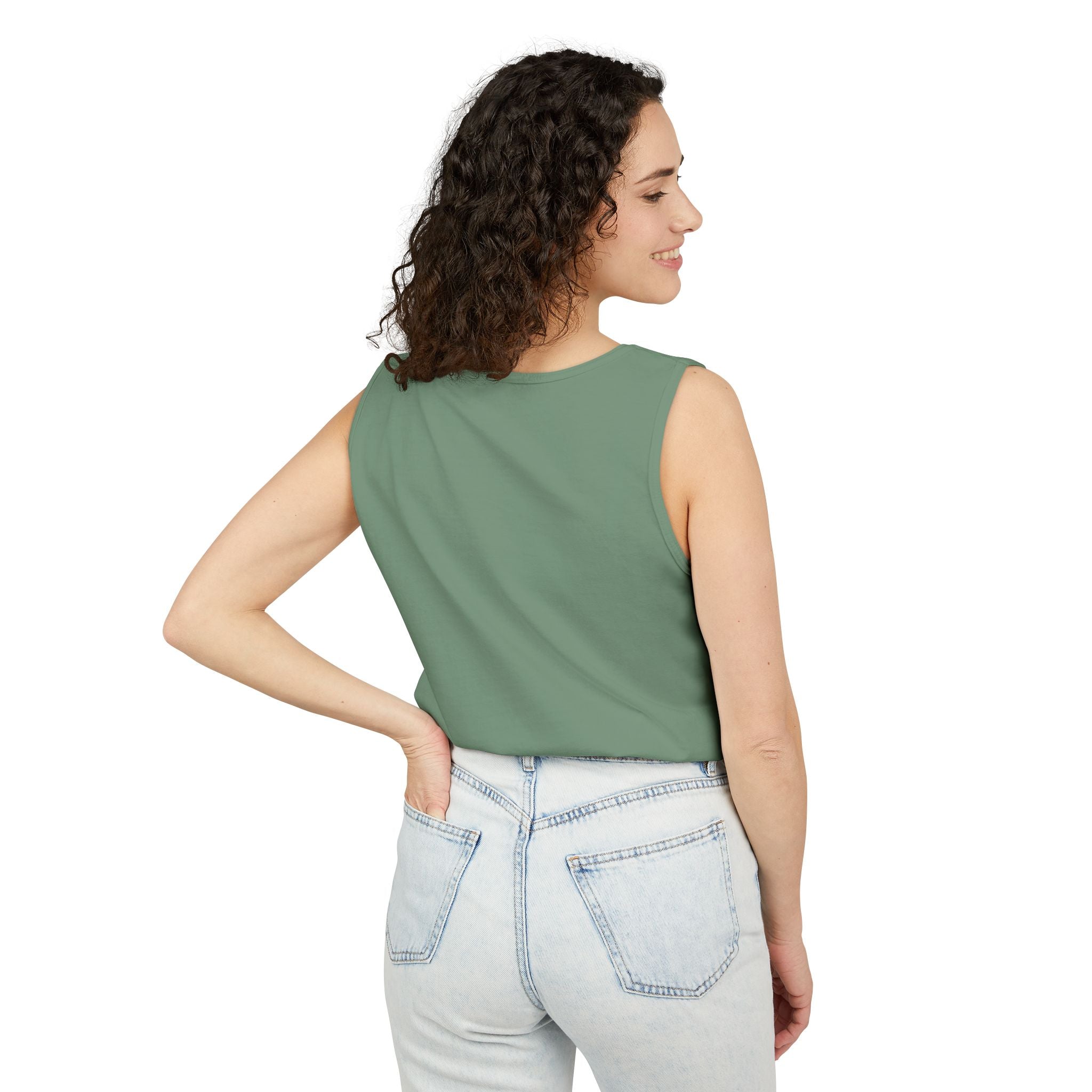 Mossy Clover Mountain Tank Top — Outdoor Nature Graphic Tank