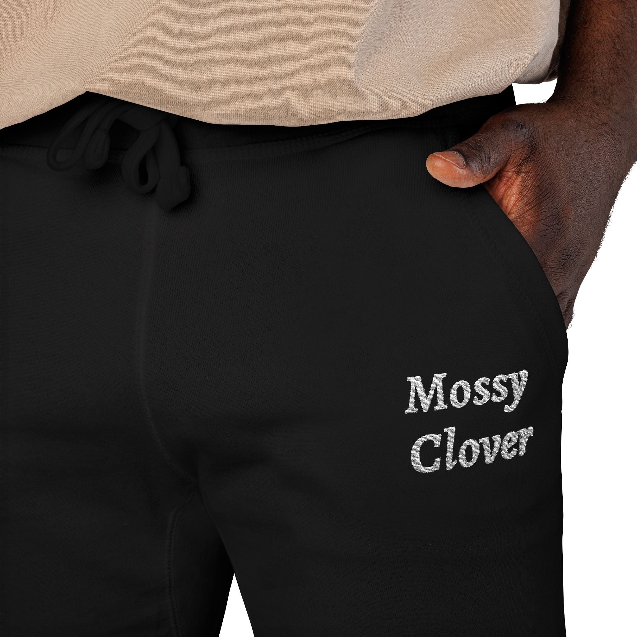 Embroidered 'Mossy Clover'  Fleece Sweatpants —Joggers