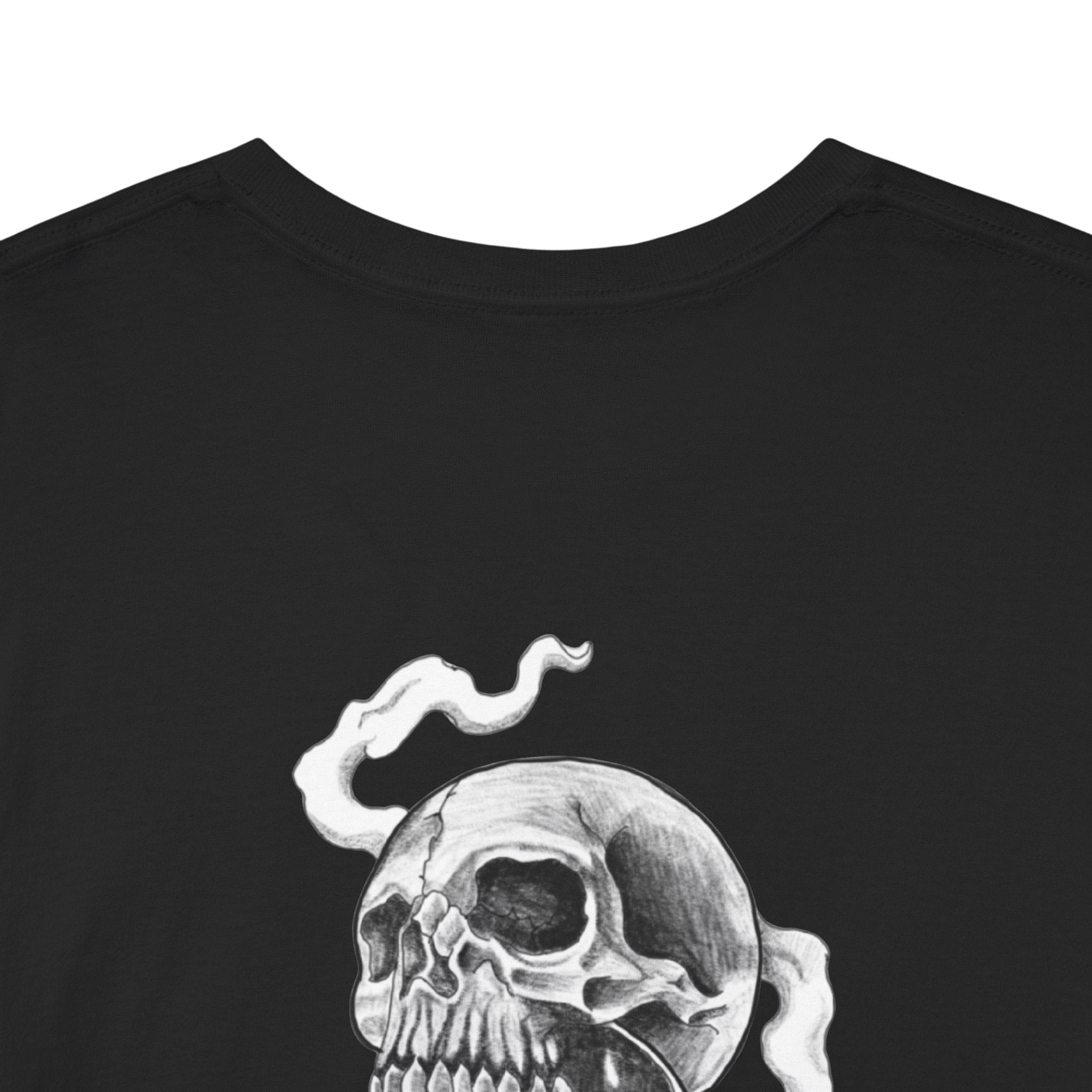 Skull Hourglass Tee — Gothic Skull Backprint Graphic T-Shirt