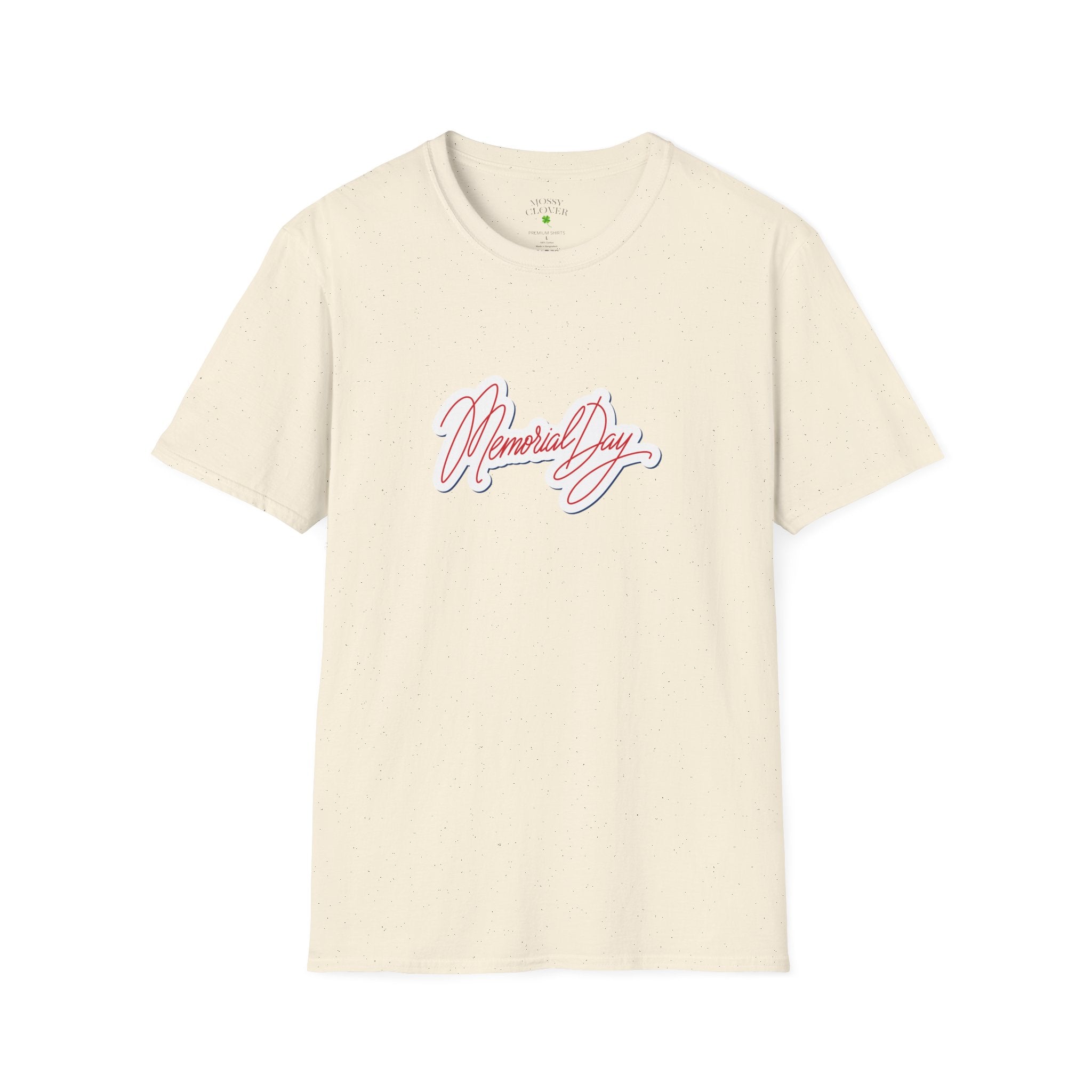 Memorial Day T-Shirt – 'Memorial Day' Script Front & American Flag Back