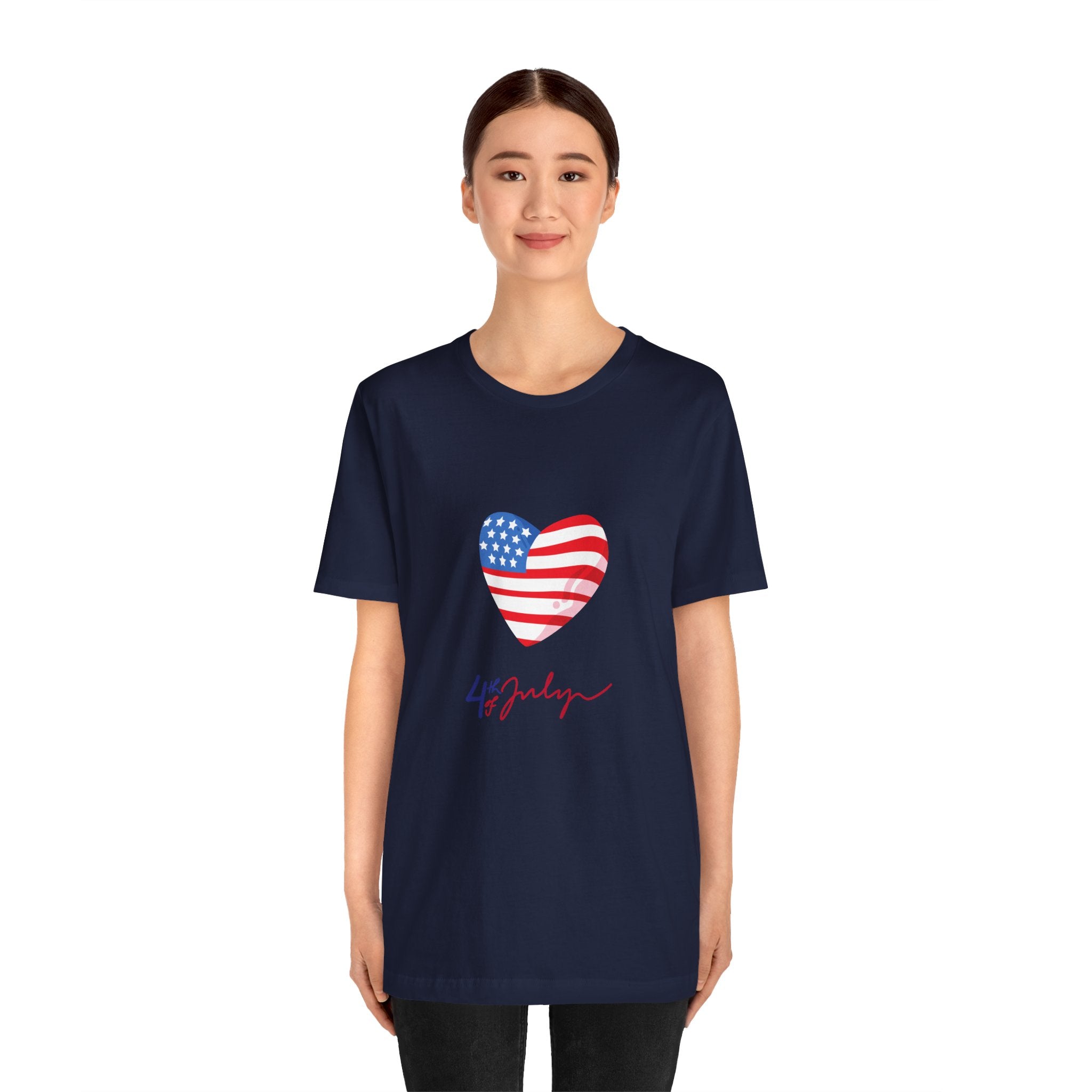 4th of July Heart Flag Tee — American Flag Heart Graphic T-Shirt