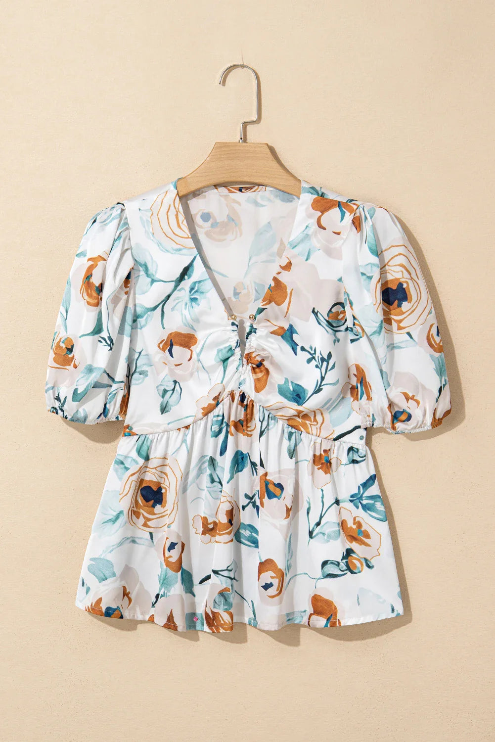 Wildflower Baby~doll Blouse — Floral Puff Sleeve Top