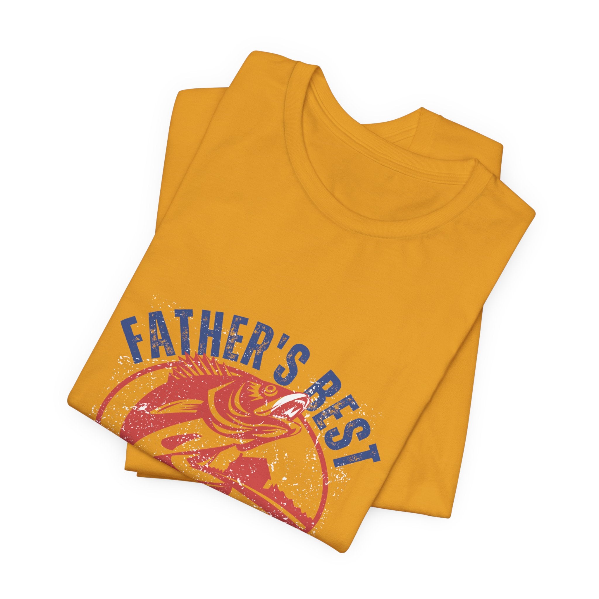 Father's Best Holiday Job T-Shirt — Vintage Fishing Dad Christmas Tee